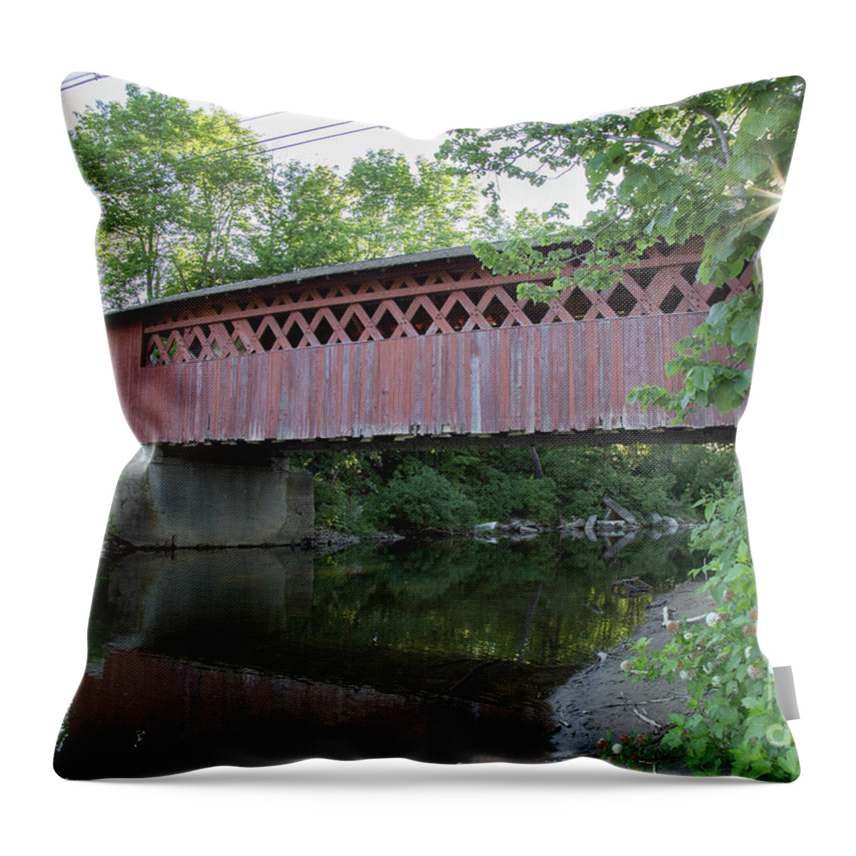 Bridges Throw Pillow featuring the photograph Silk Road Covered Bridge by Rod Best