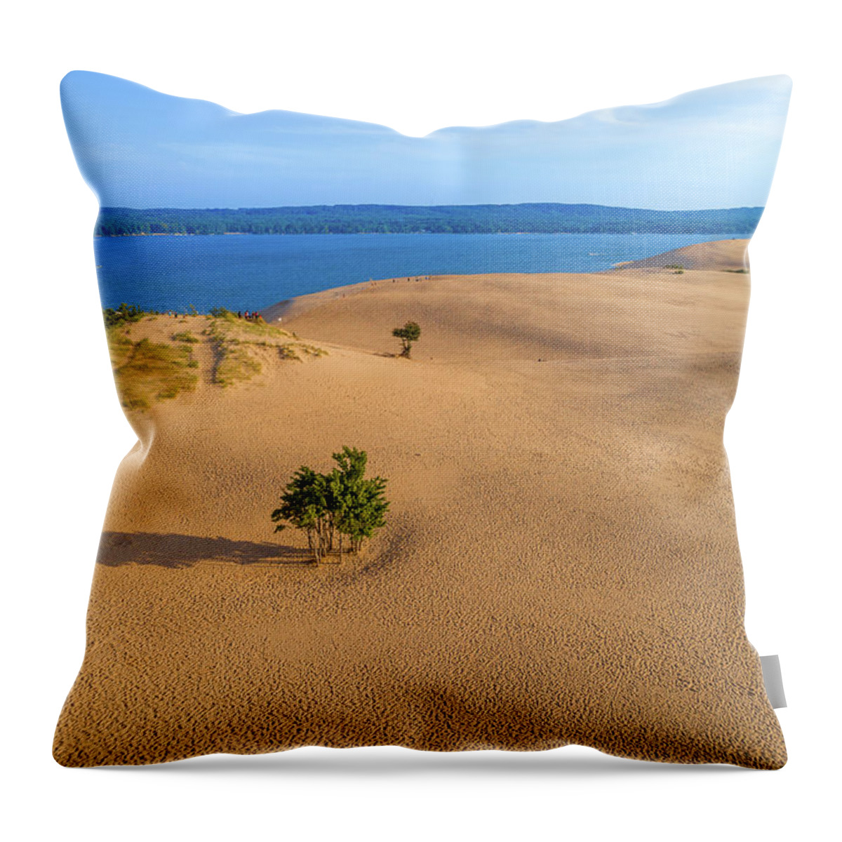Pure Michigan Throw Pillow featuring the photograph Silver Lake Dunes by Sebastian Musial