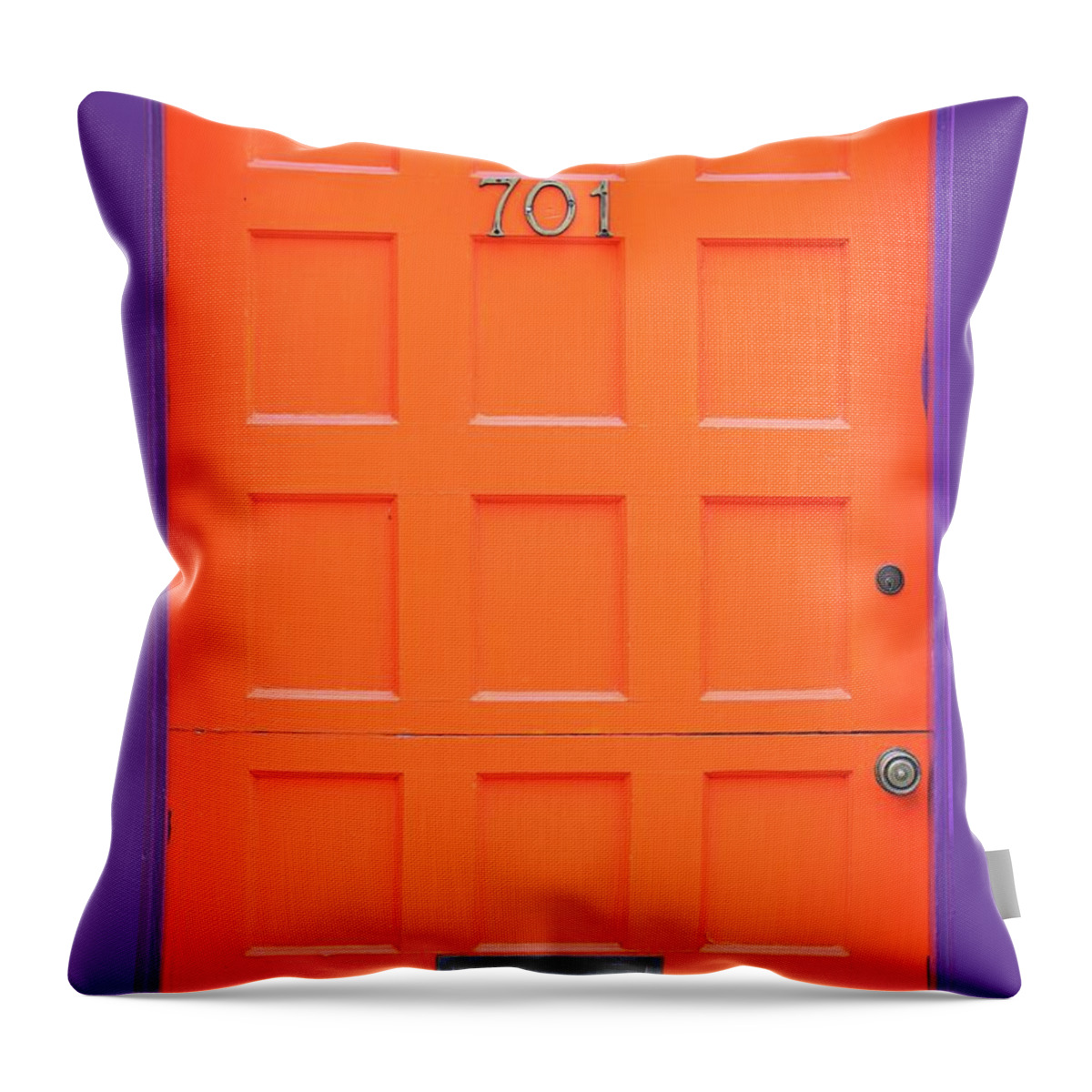 Red Throw Pillow featuring the photograph Single door by Merle Grenz