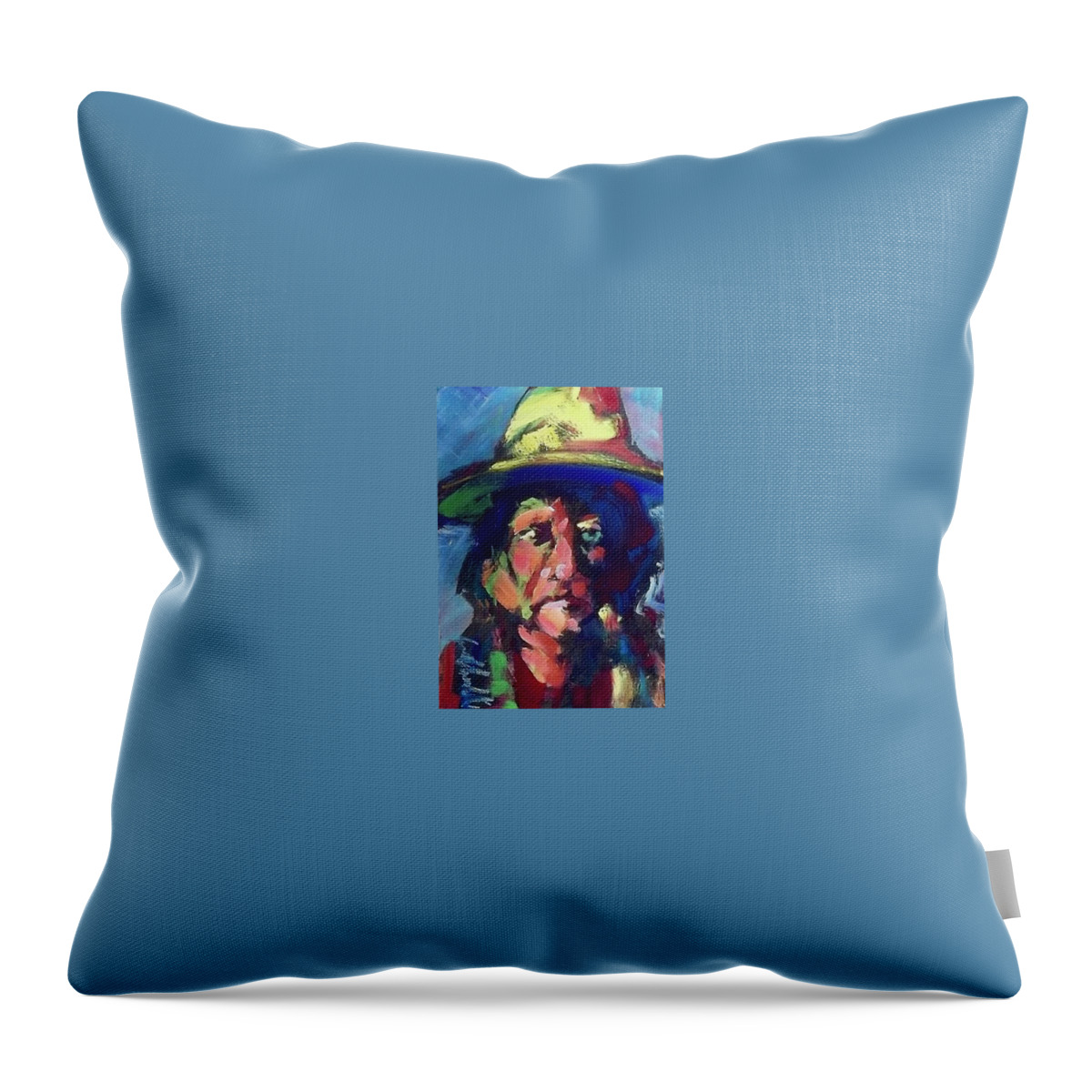 Painting Throw Pillow featuring the painting Sitting Bull by Les Leffingwell
