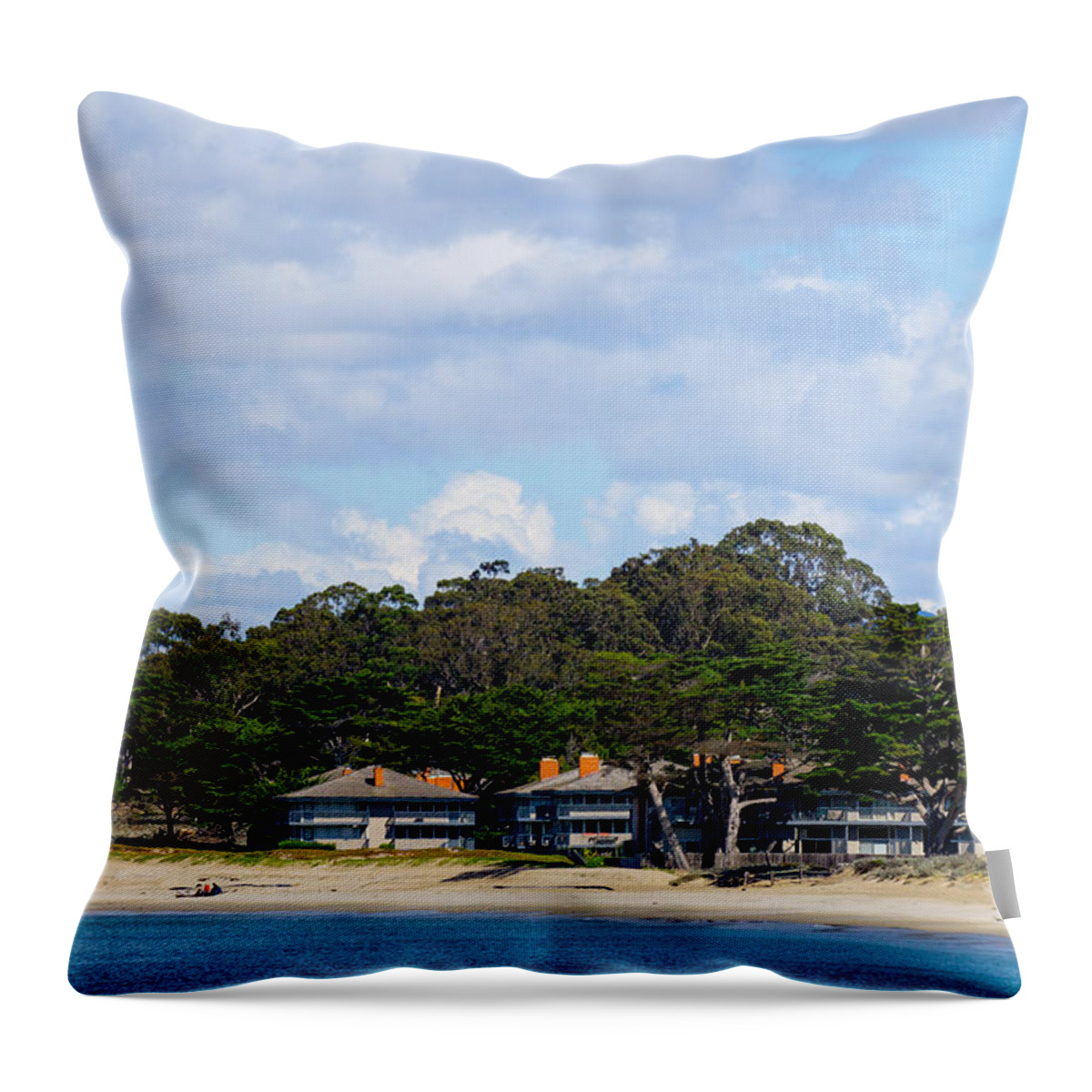 Monterey Throw Pillow featuring the photograph Sitting on the Beach by Derek Dean