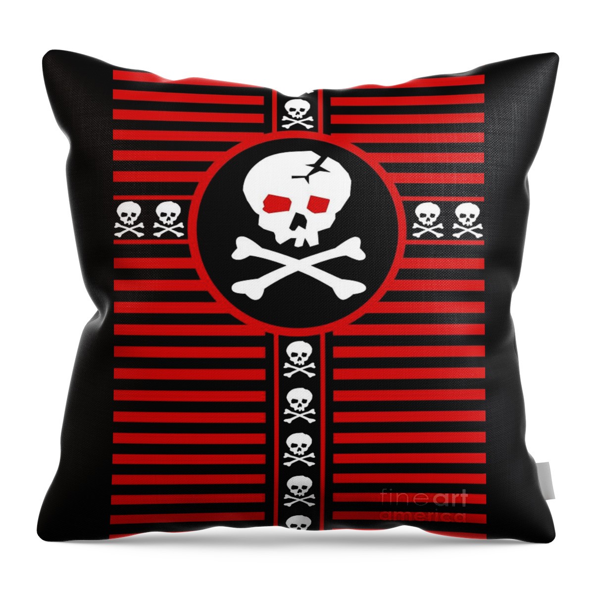 Emo Throw Pillow featuring the digital art Skull Cross by Roseanne Jones