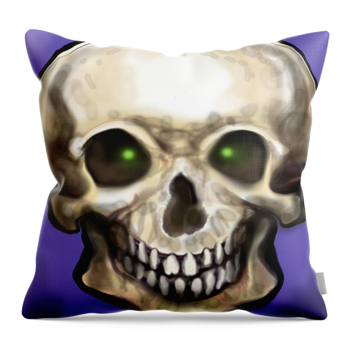 Skull Throw Pillow featuring the painting Skull by Kevin Middleton