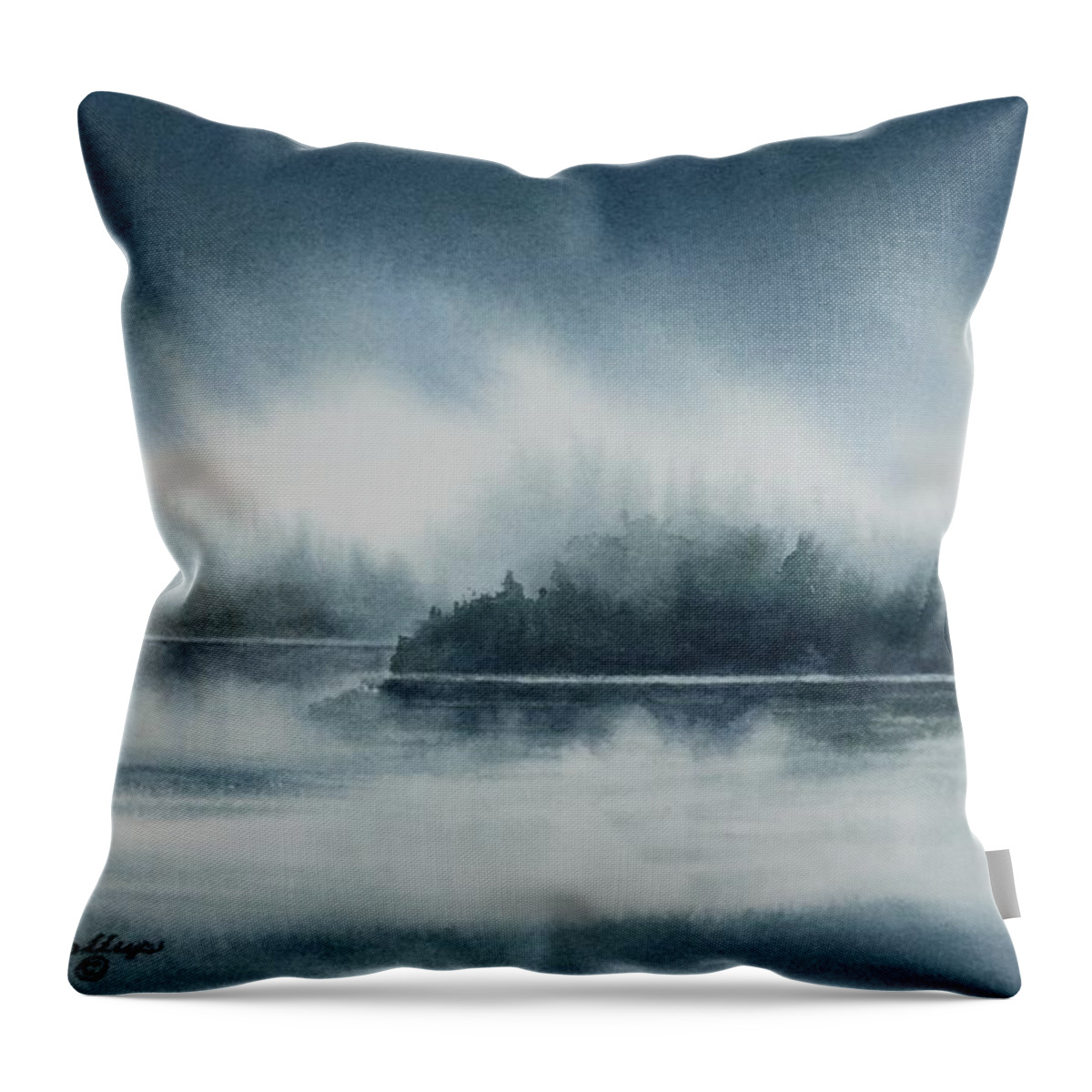 Landscape Throw Pillow featuring the painting Sky and Shore by Heather Gallup