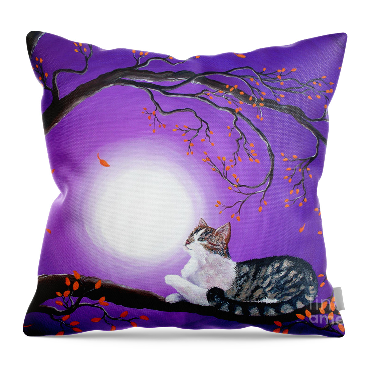 Original Throw Pillow featuring the painting Skye by Laura Iverson
