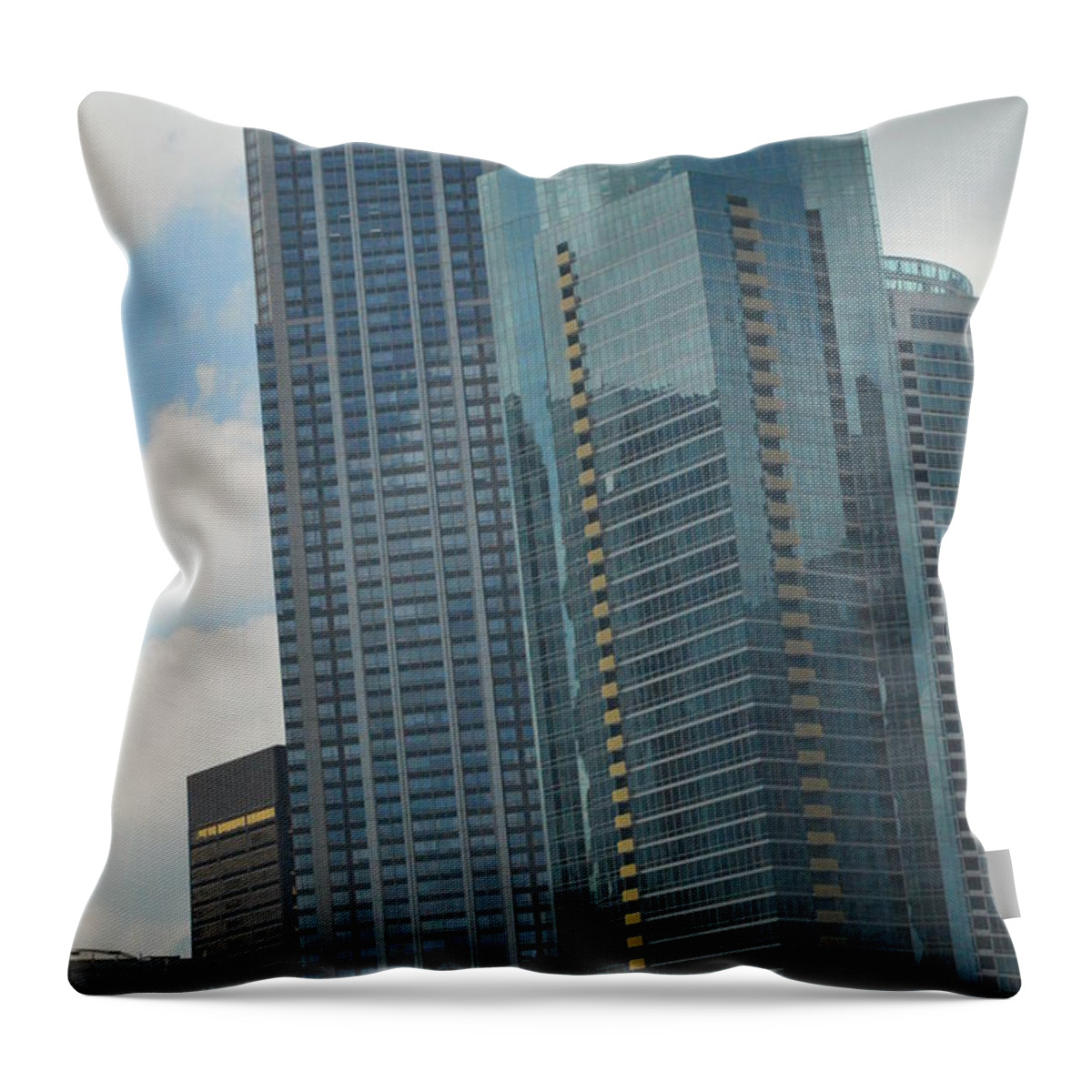 Blue Throw Pillow featuring the photograph SkyScrapers by Michelle Hoffmann