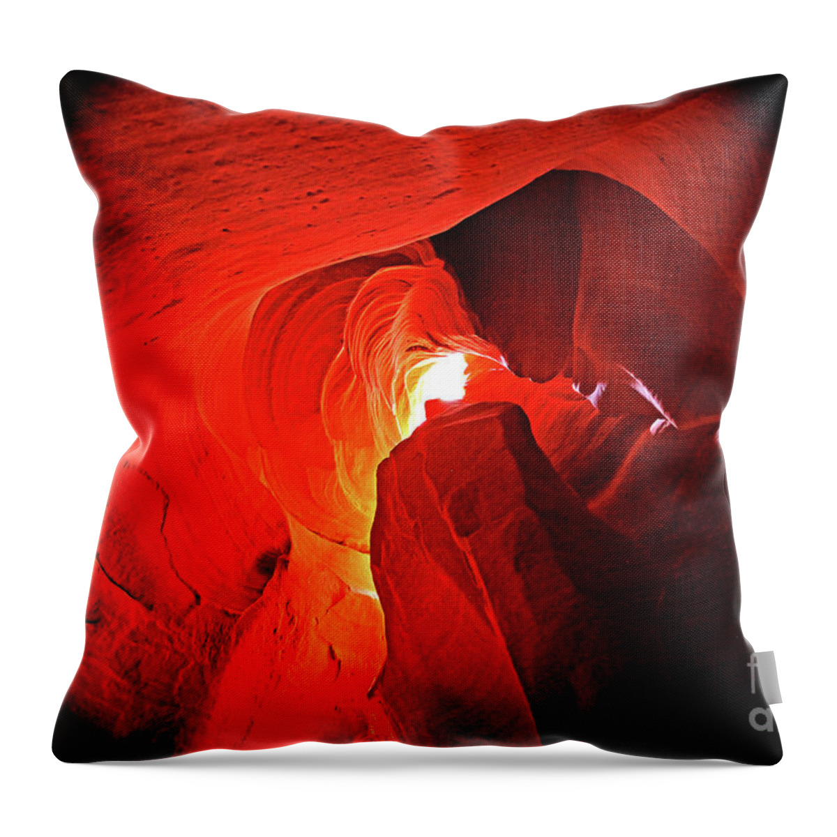  Throw Pillow featuring the digital art Slot Canyon 1 by Darcy Dietrich