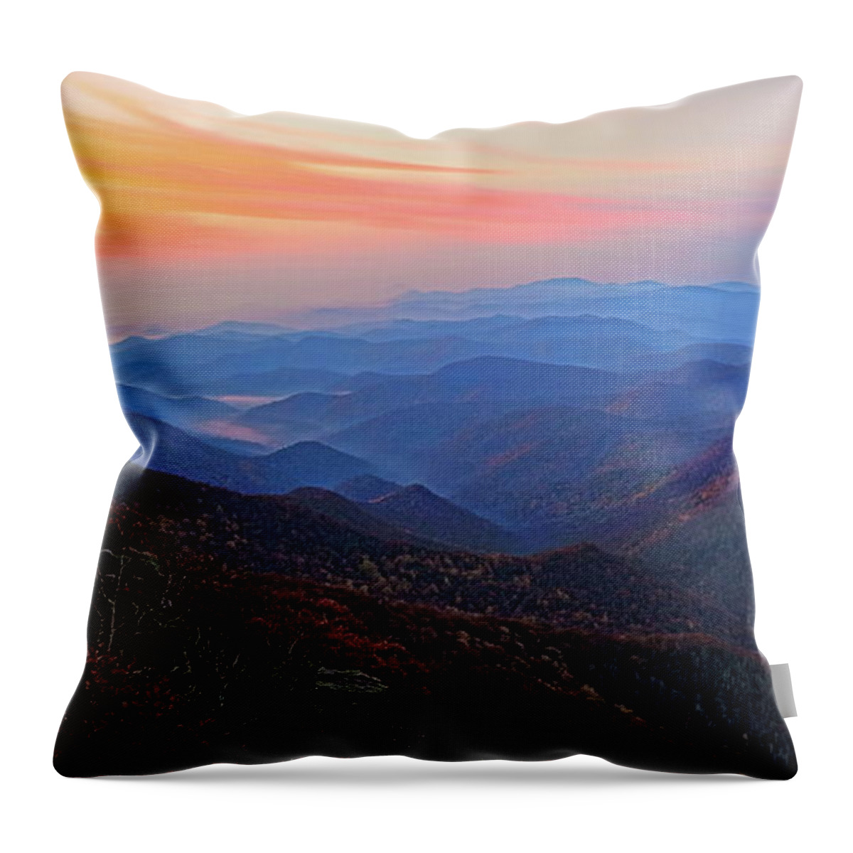 Dawn Throw Pillow featuring the photograph Dawn From Standing Indian Mountain by Daniel Reed