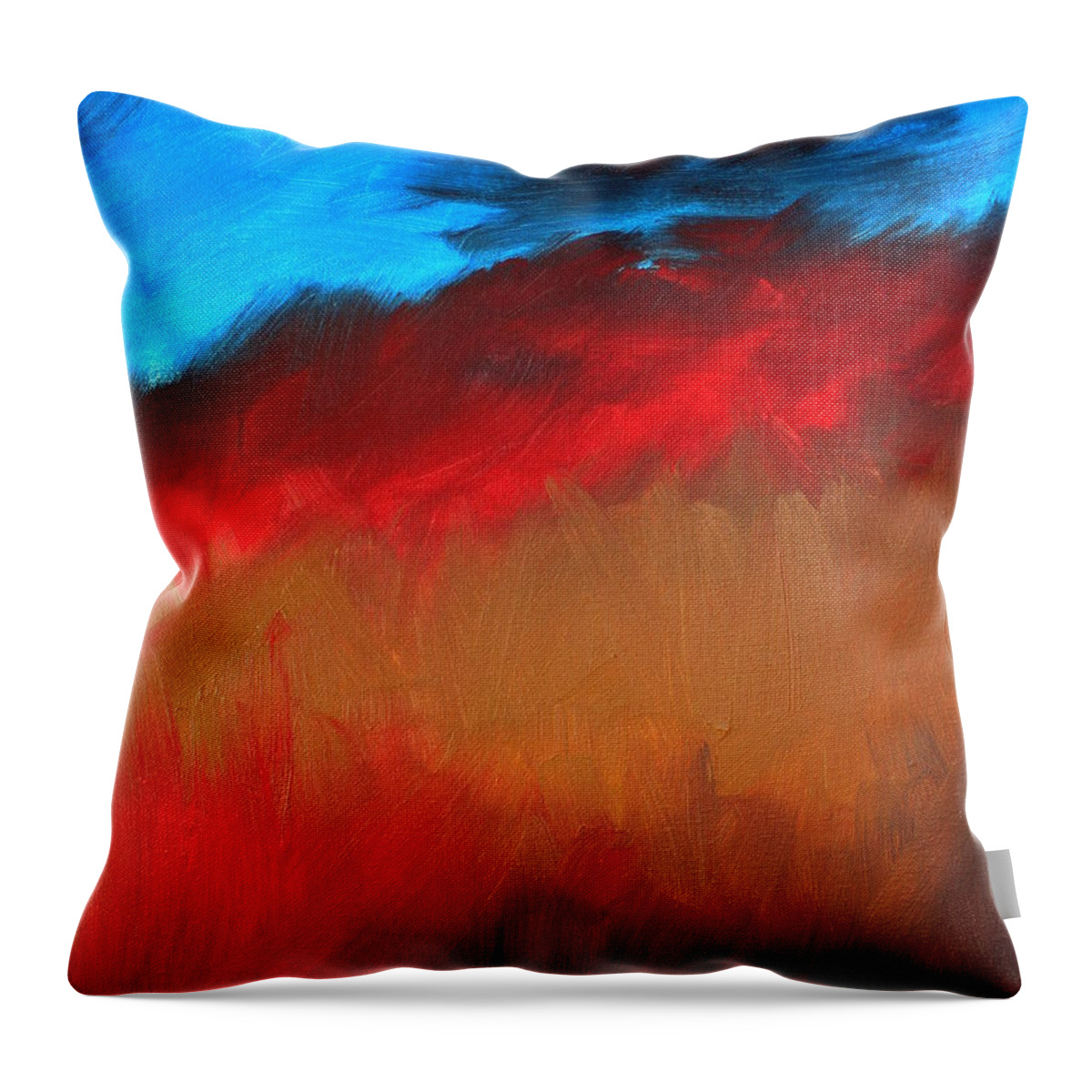 Abstract Throw Pillow featuring the painting Smoldering Passion by Julie Lueders 