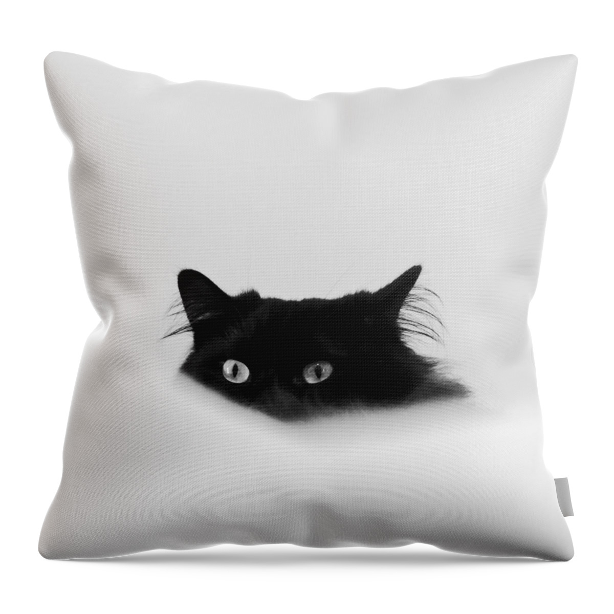 Cat Throw Pillow featuring the digital art Sneaky Cat by Kathleen Illes
