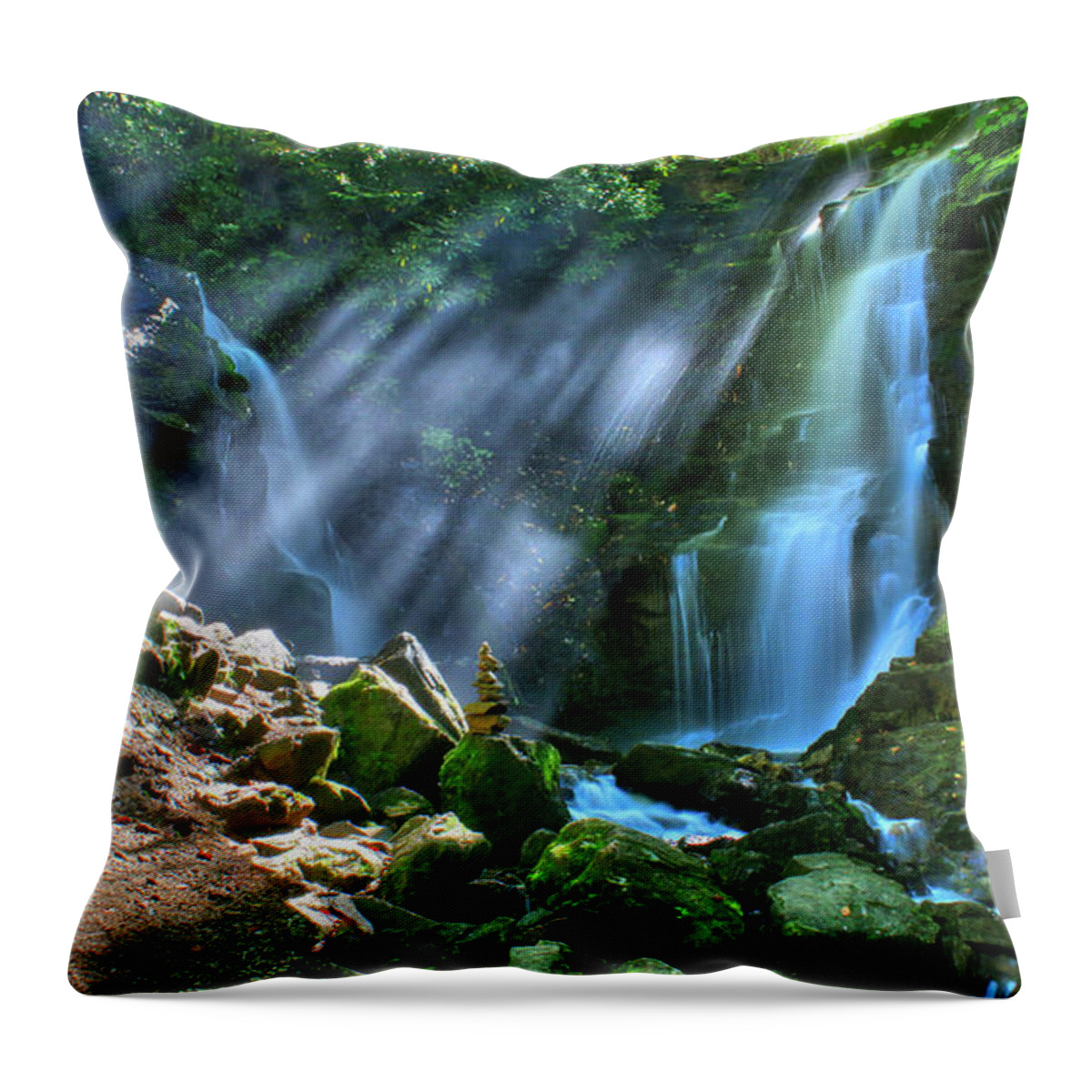 Nunweiler Throw Pillow featuring the photograph Soco Falls by Nunweiler Photography