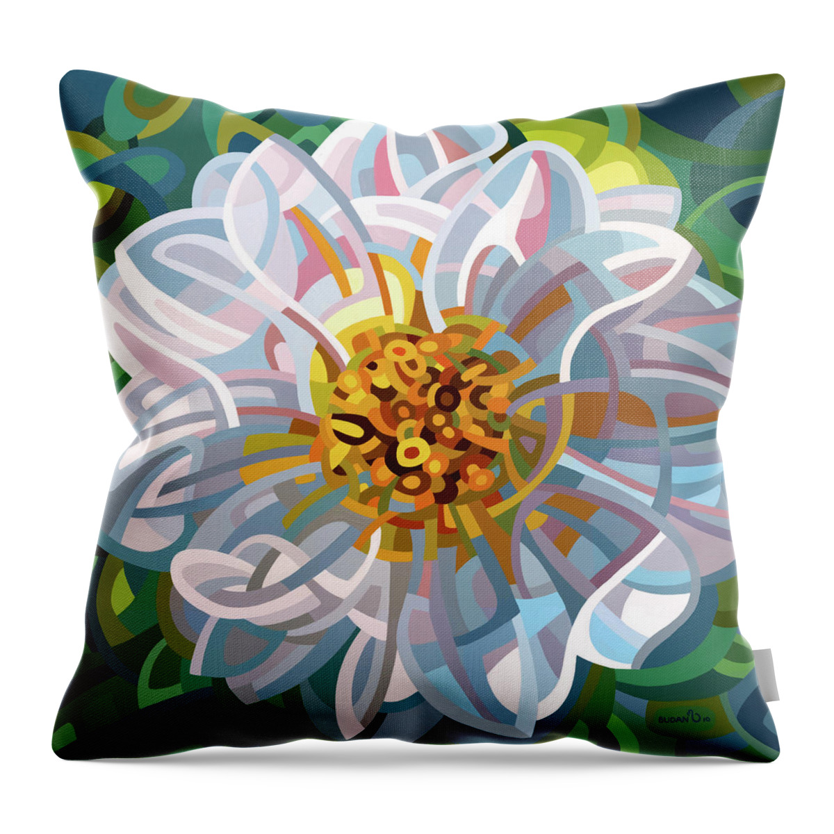Fine Art Throw Pillow featuring the painting Solitaire by Mandy Budan