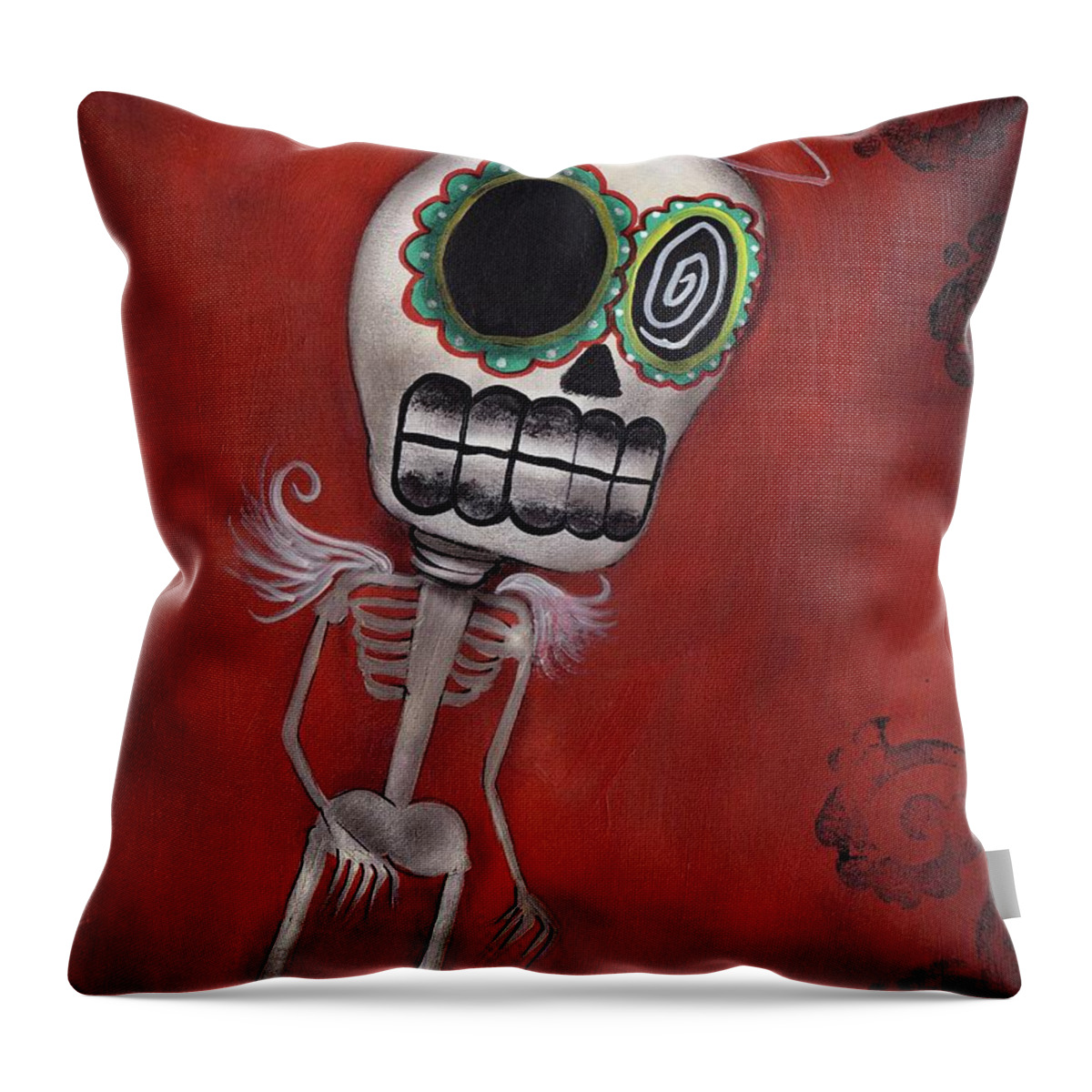 Day Of The Dead Throw Pillow featuring the painting Solo Angel by Abril Andrade