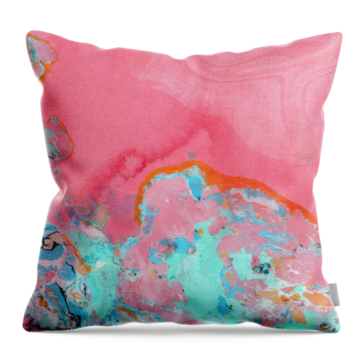 Abstract Throw Pillow featuring the painting Somewhere New- Abstract Art by Linda Woods by Linda Woods