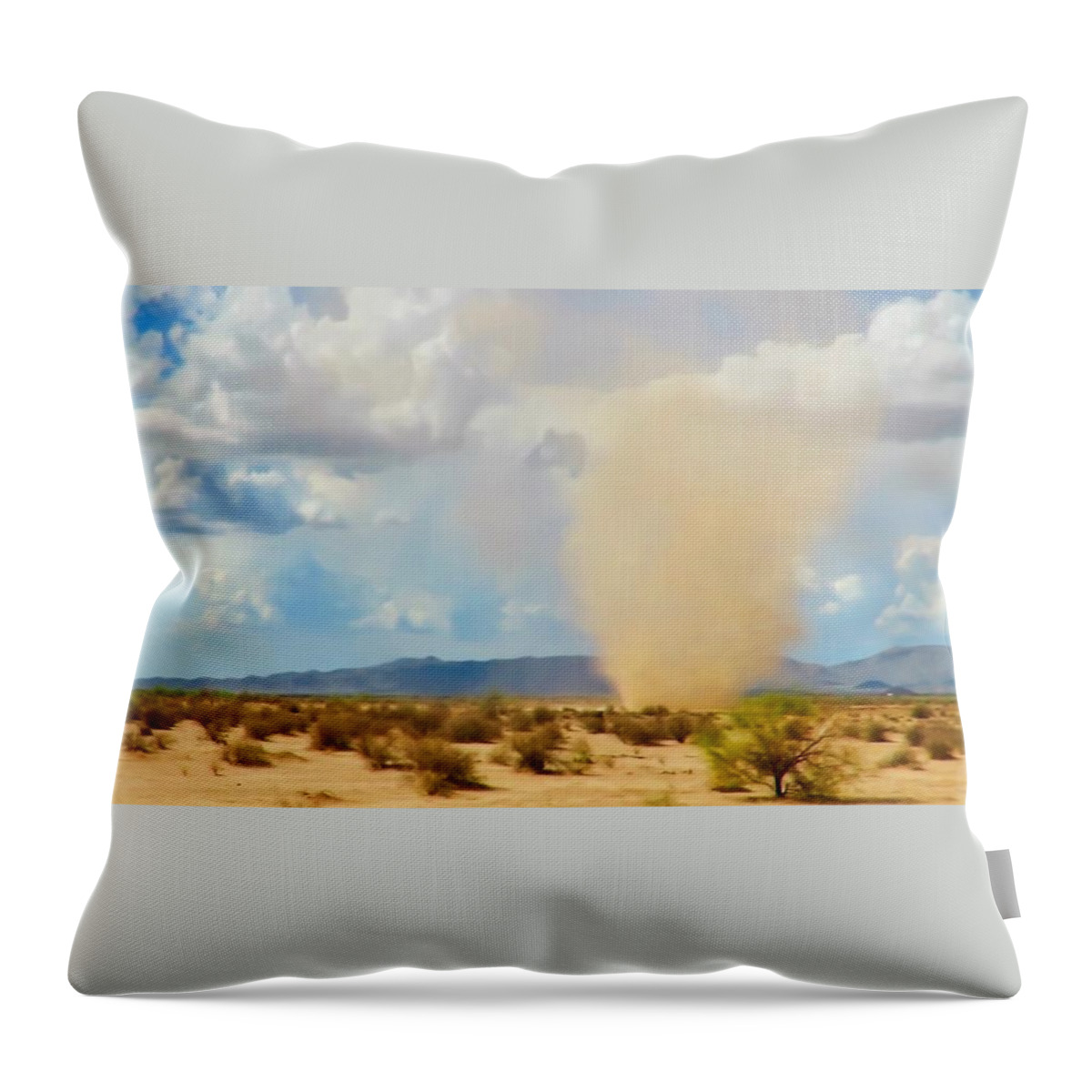 Arizona Throw Pillow featuring the photograph Sonoran Desert Dust Devil by Judy Kennedy