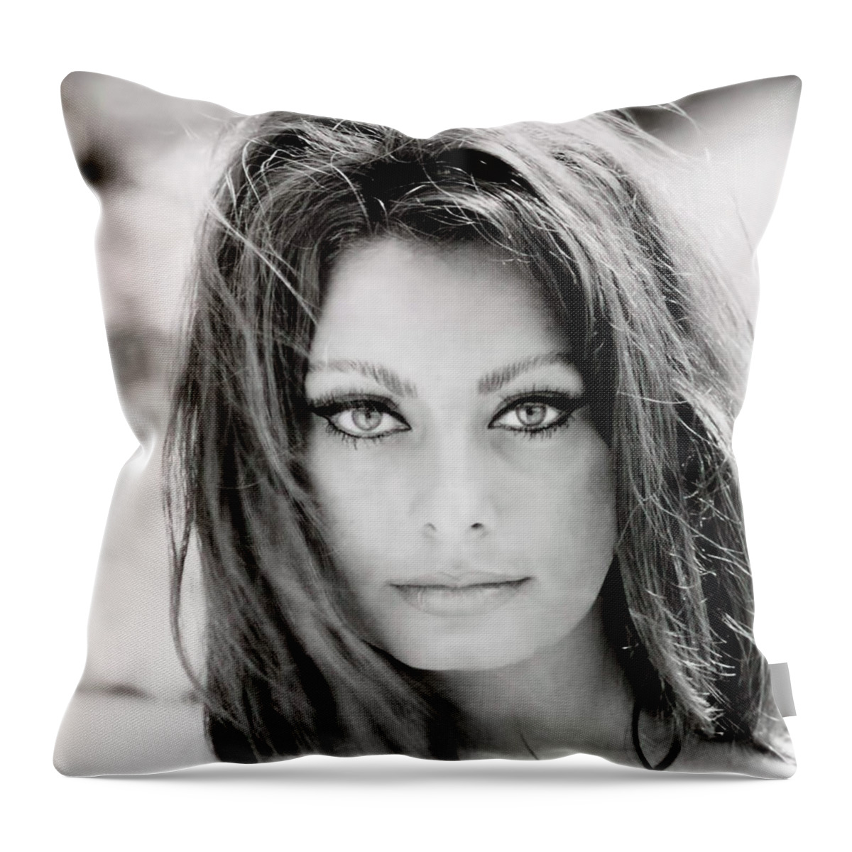Sophia Loren Throw Pillow featuring the photograph Sophia Loren by Georgia Fowler