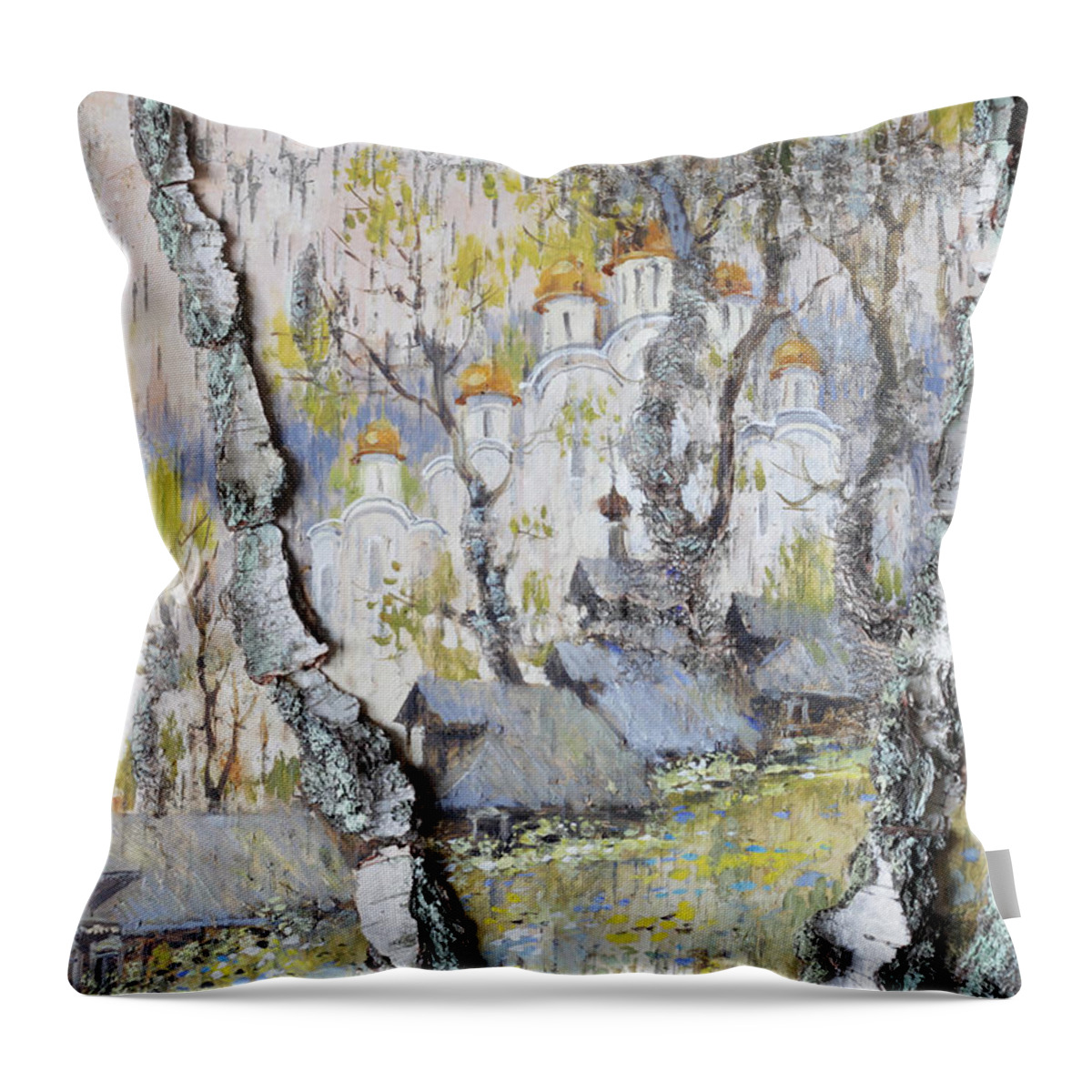 Russia Throw Pillow featuring the painting Soul of Russia by Ilya Kondrashov