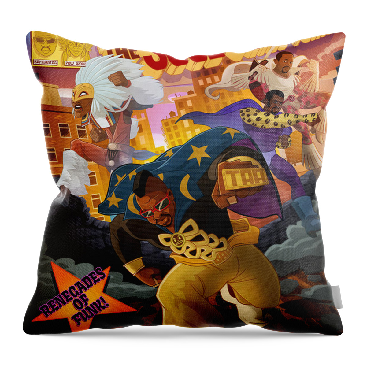 Afrika Bambaataa Throw Pillow featuring the digital art Soul Sonic Force by Nelson Dedos Garcia