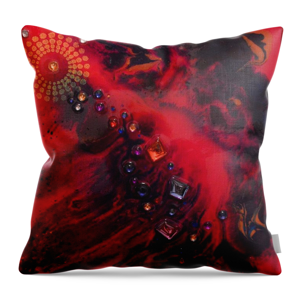 Space Throw Pillow featuring the painting Space Poppies by MiMi Stirn