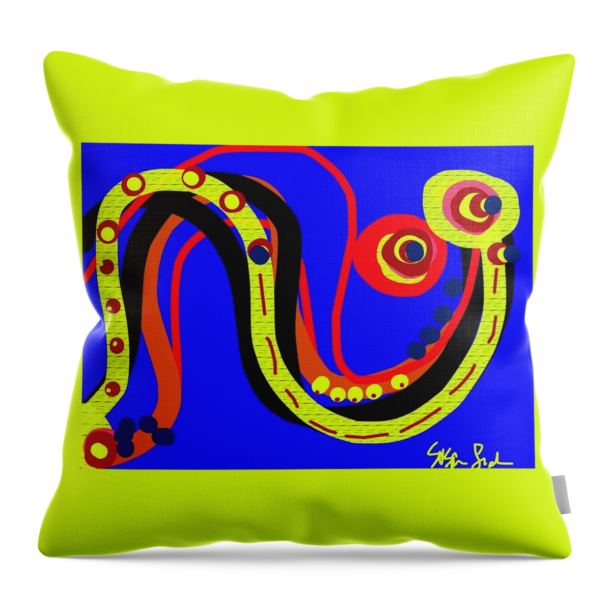 Abstract Throw Pillow featuring the digital art Space Was her Place in Memoriam to Sally Ride by Susan Fielder