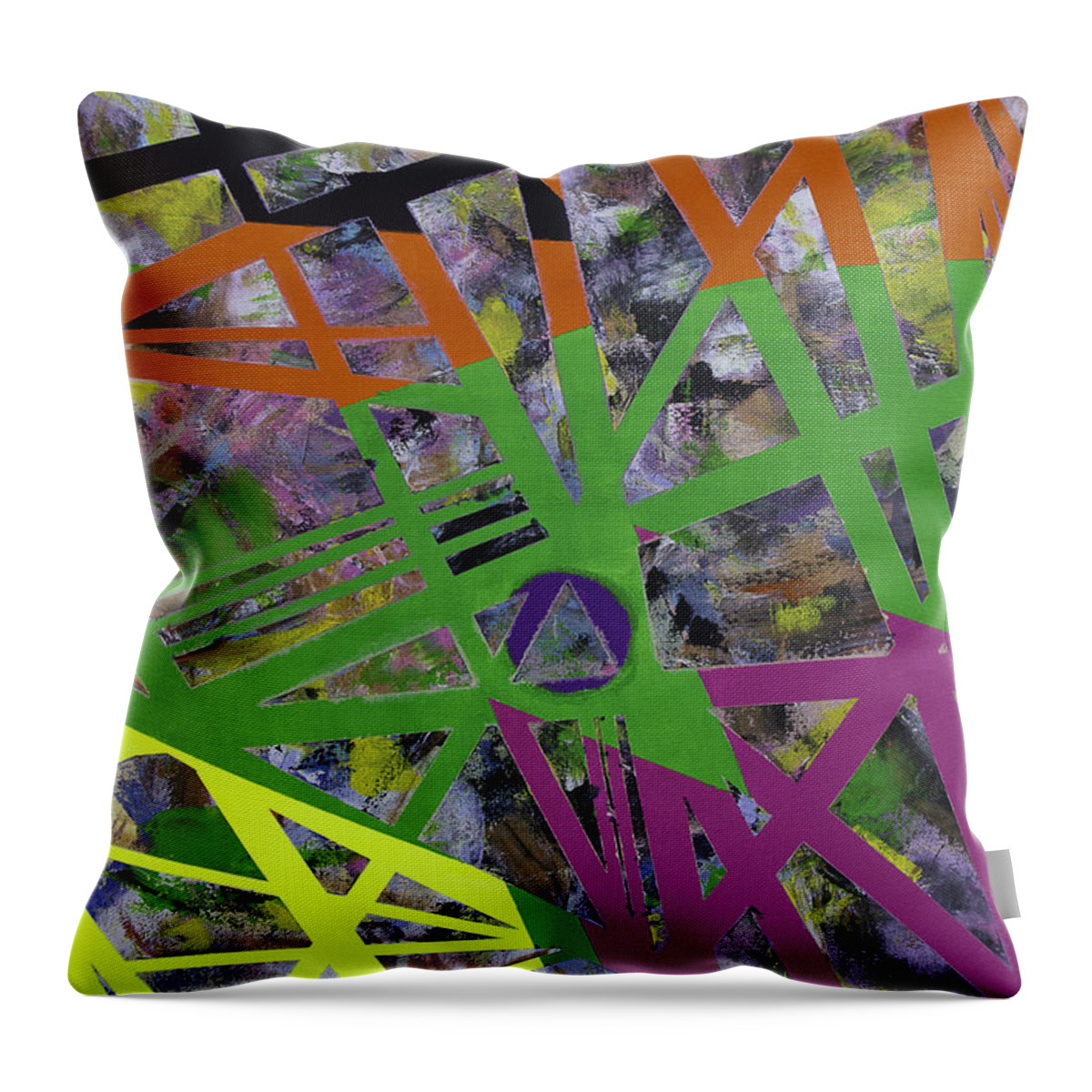 Abstract Throw Pillow featuring the painting Spankie Walnuts by Julius Hannah
