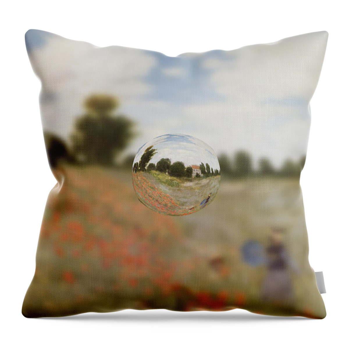 Post Modern Throw Pillow featuring the digital art Sphere 9 Monet by David Bridburg