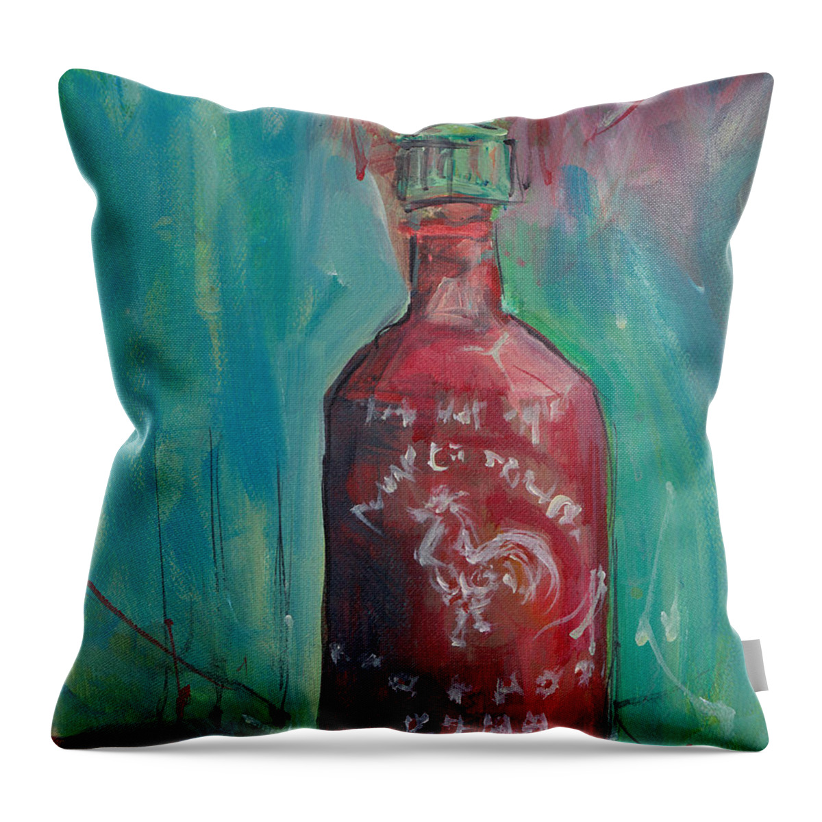 Sriracha Throw Pillow featuring the painting Spice of Life by Robin Wiesneth