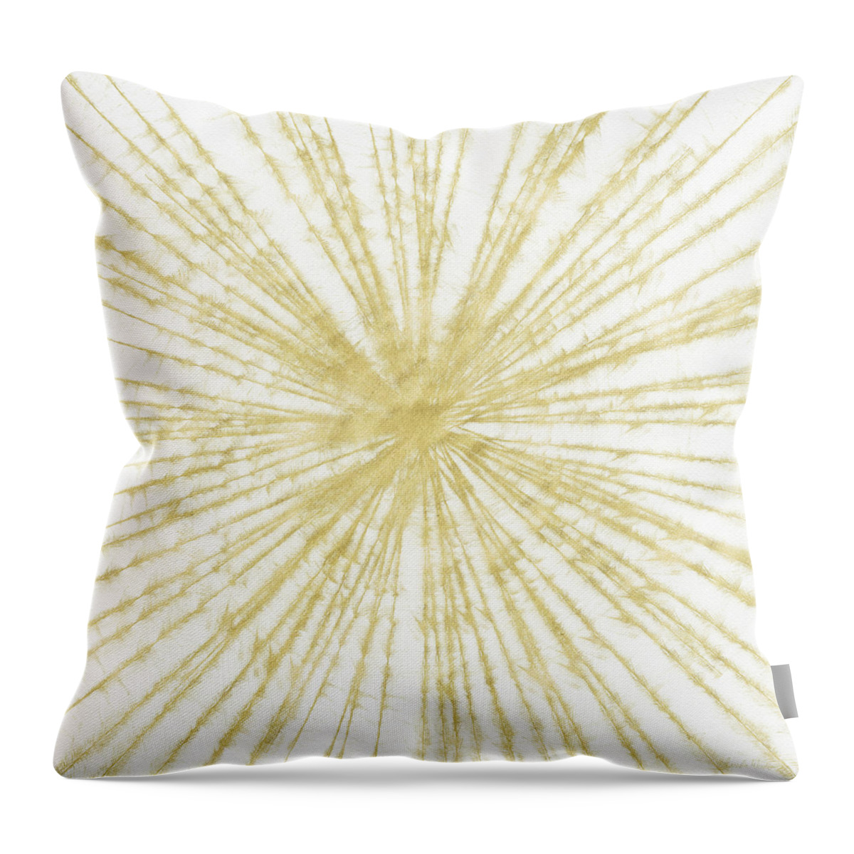 Gold Throw Pillow featuring the painting Spinning Gold- Art by Linda Woods by Linda Woods