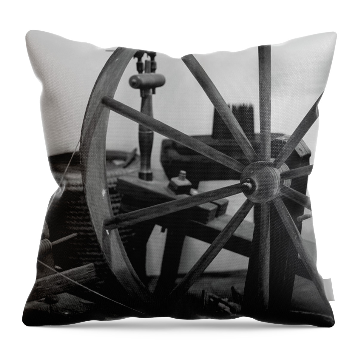 Spinning Wheel Throw Pillow featuring the photograph Spinning Wheel at Mount Vernon by Nicole Lloyd