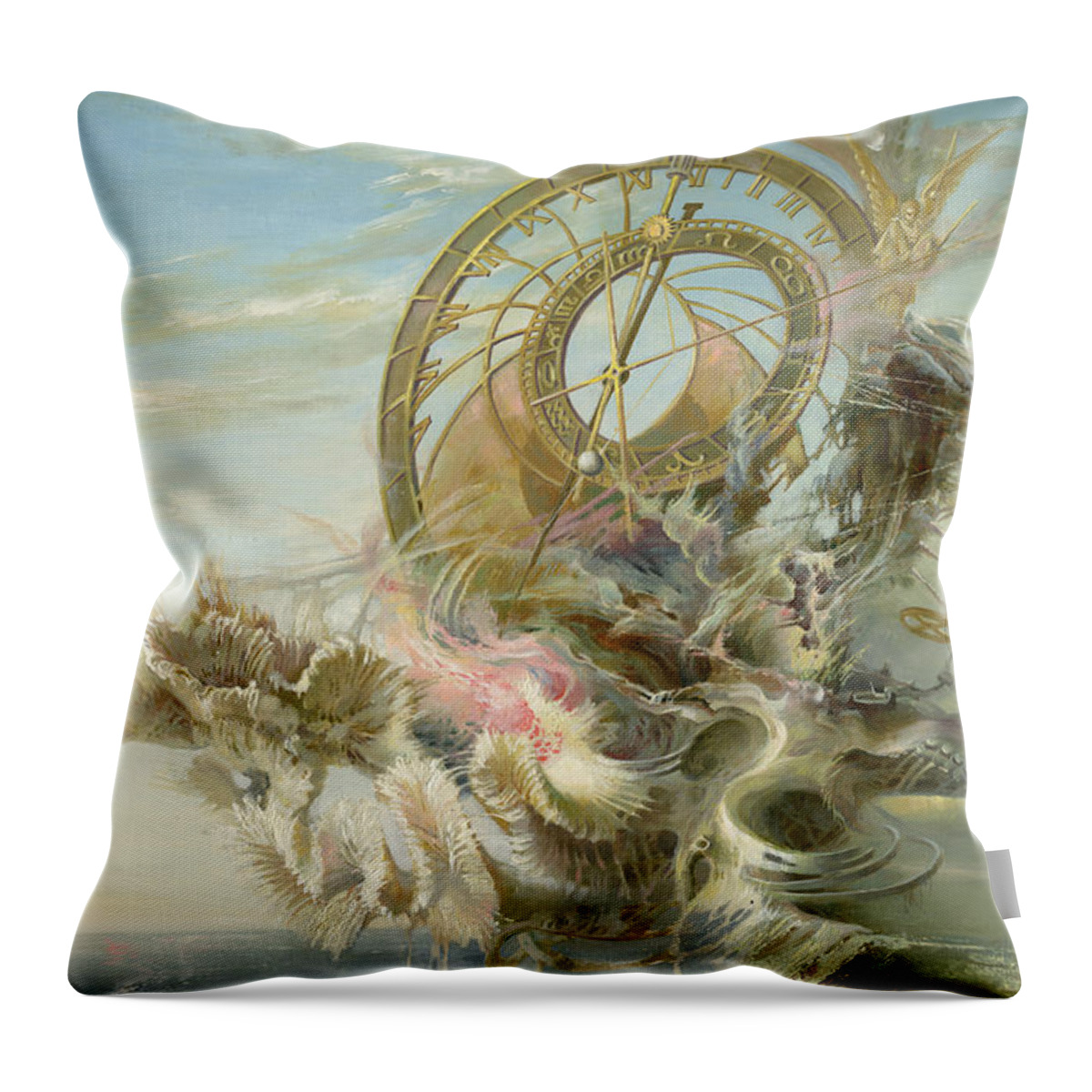 Sergey Gusarin Throw Pillow featuring the painting Spiral of Time by Sergey Gusarin