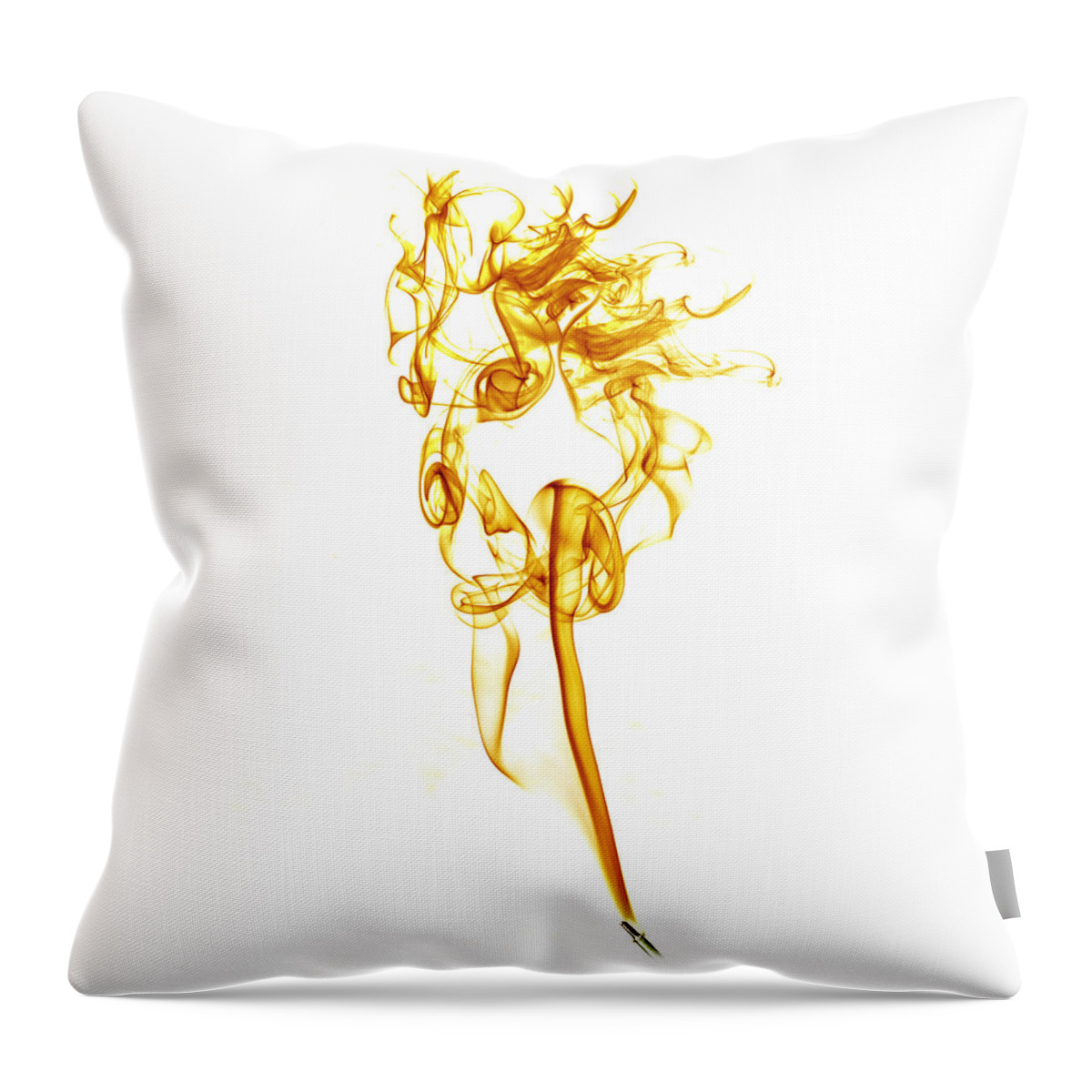 Smoke Throw Pillow featuring the photograph Ghostly Smoke - orange by Nick Bywater