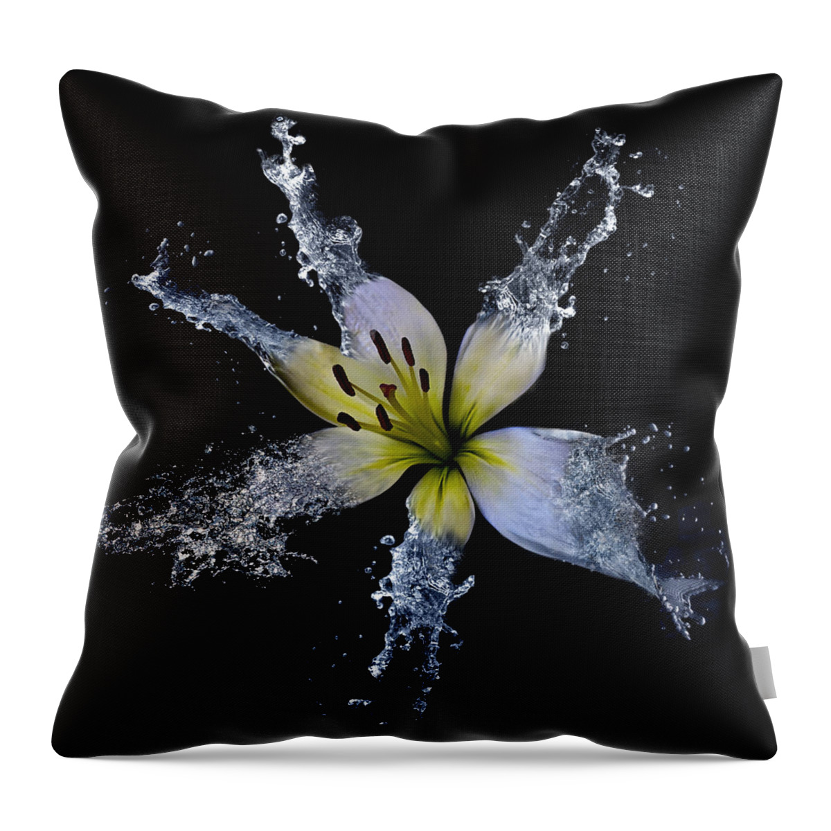Flower Throw Pillow featuring the photograph Splish Splash by Lori Hutchison