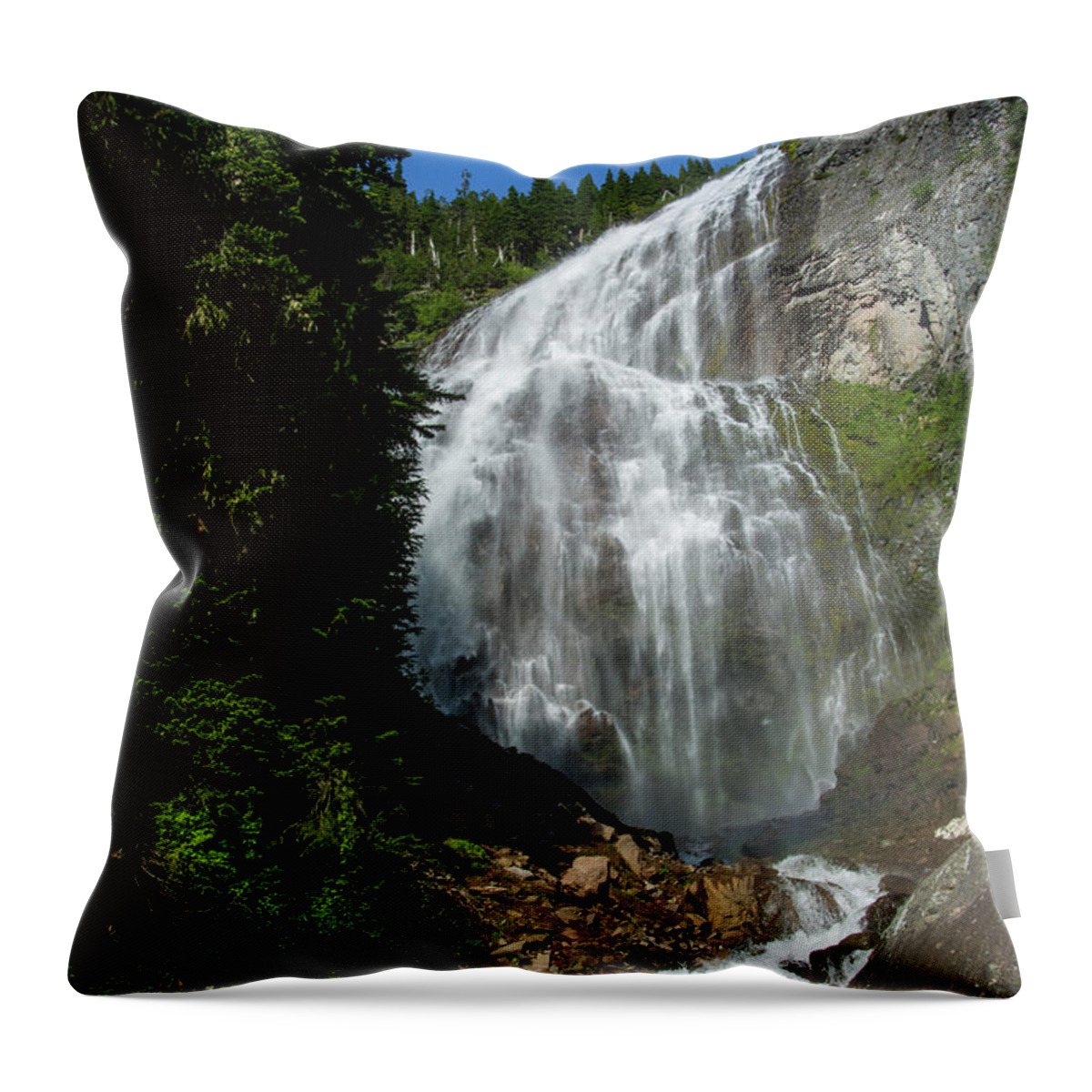 Majestic Throw Pillow featuring the photograph Spray Falls by Pelo Blanco Photo