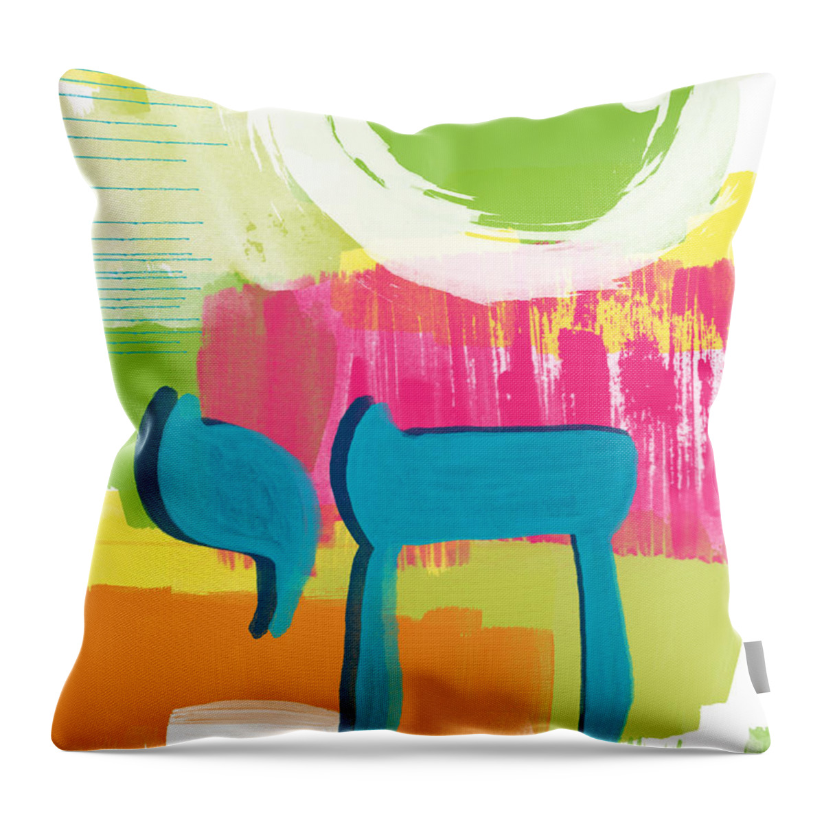 Painting Throw Pillow featuring the painting Spring Chai by Linda Woods