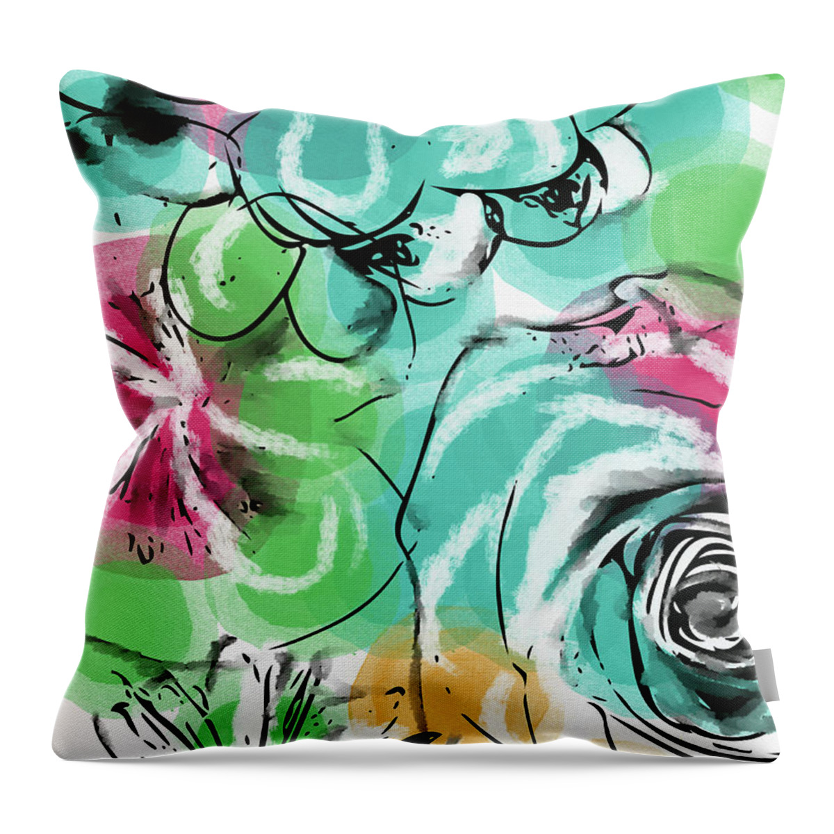 Floral Throw Pillow featuring the mixed media Spring Floral 9- Art by Linda Woods by Linda Woods