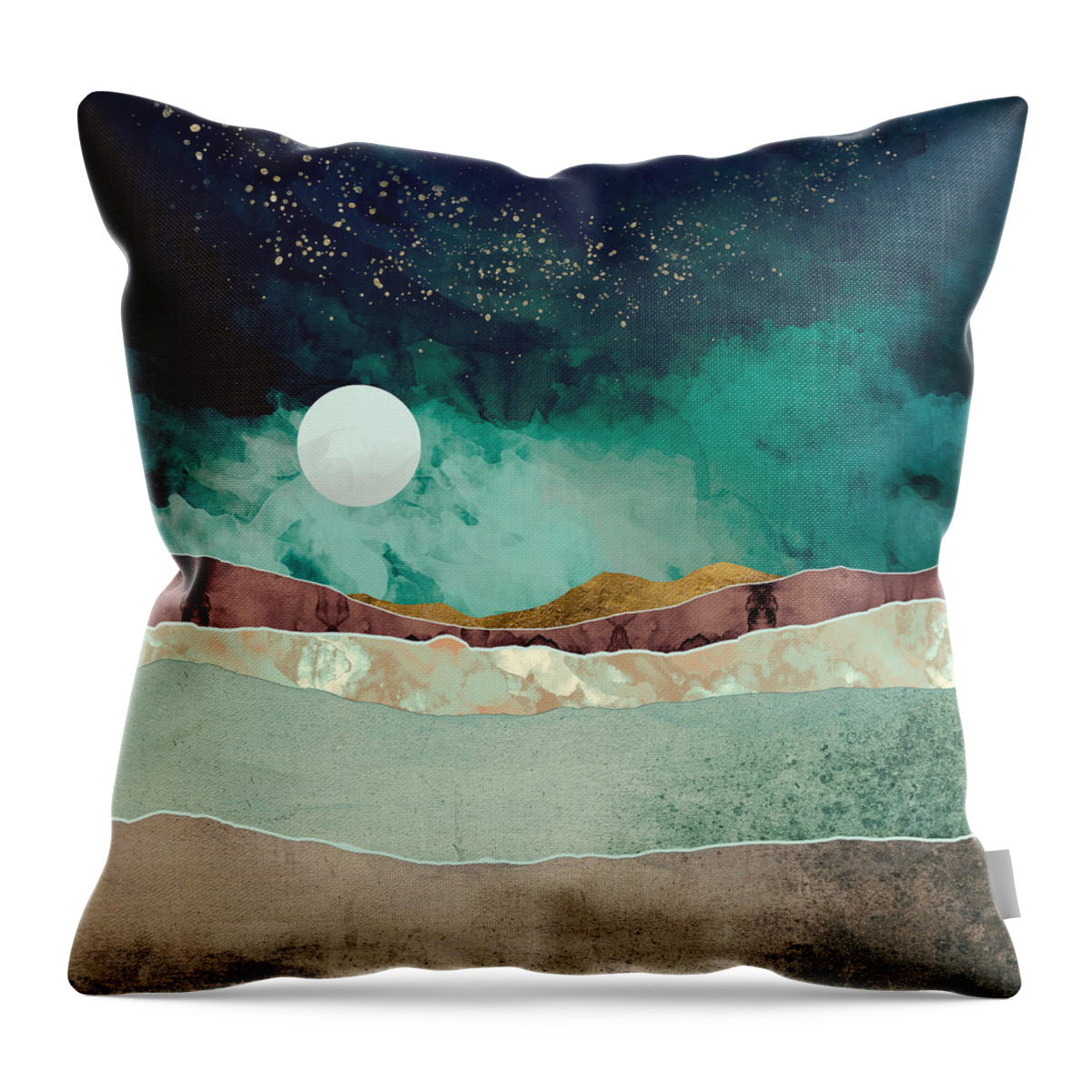 Spring Throw Pillow featuring the digital art Spring Night by Katherine Smit