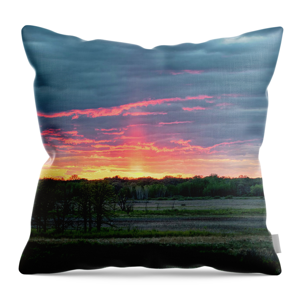  Throw Pillow featuring the photograph Spring Sunset by Dan Hefle