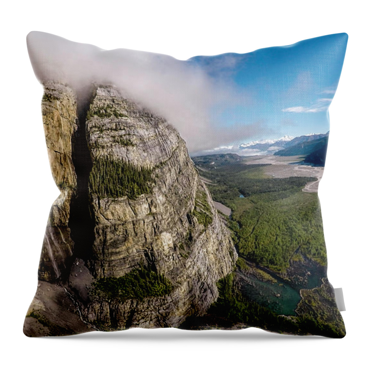 Cliff Side Island Throw Pillow featuring the photograph Spruce Tree Island by Fred Denner