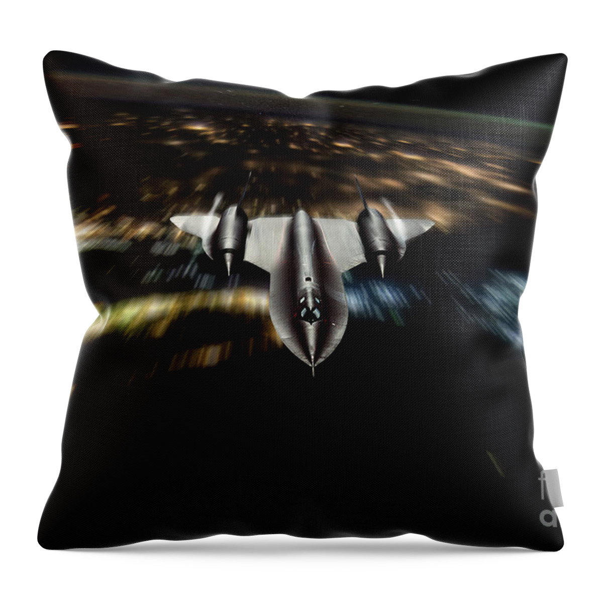 Sr-71 Throw Pillow featuring the digital art SR-71 Night Stalker by Airpower Art