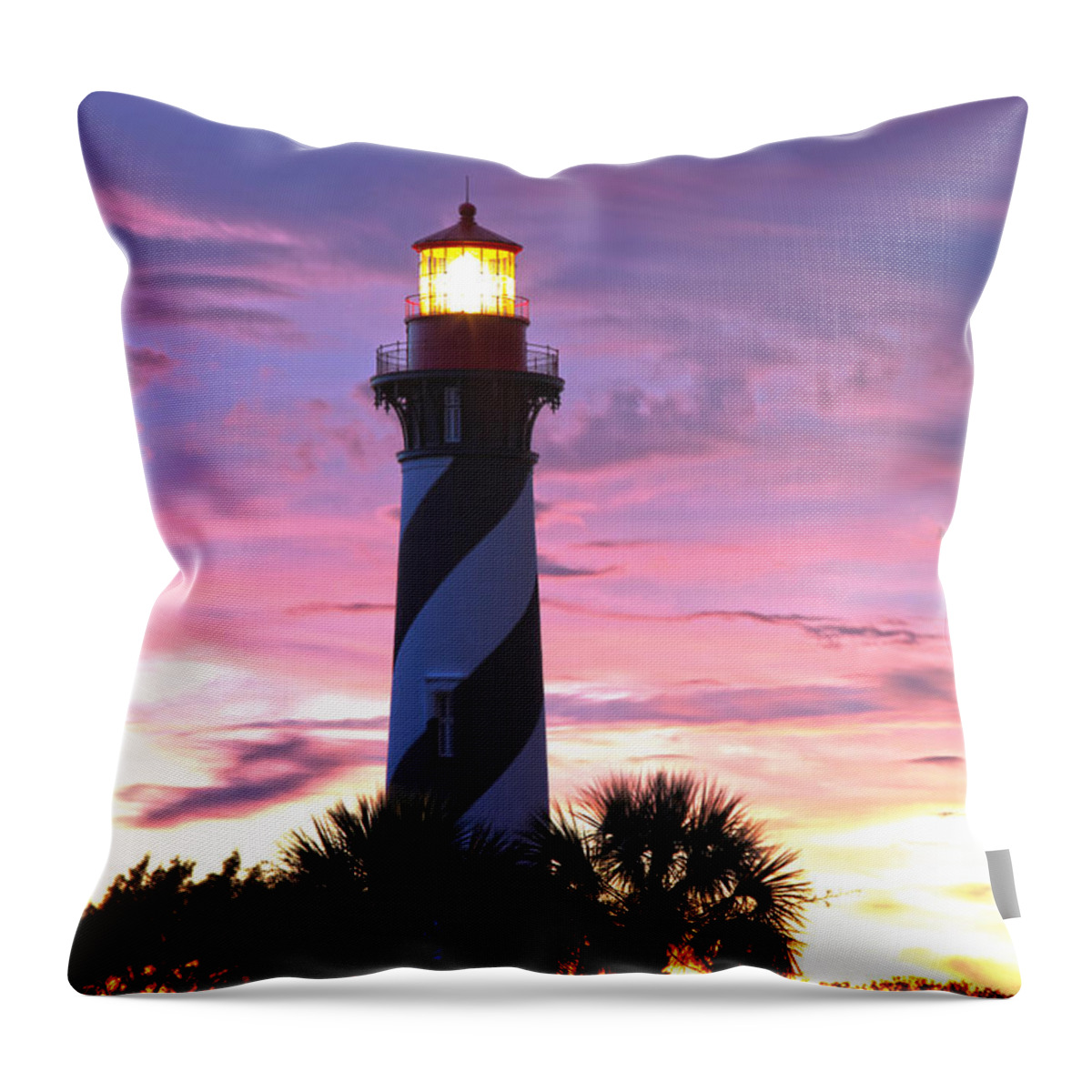 Lighthouse Throw Pillow featuring the photograph St. Augustine Light by Robert Och