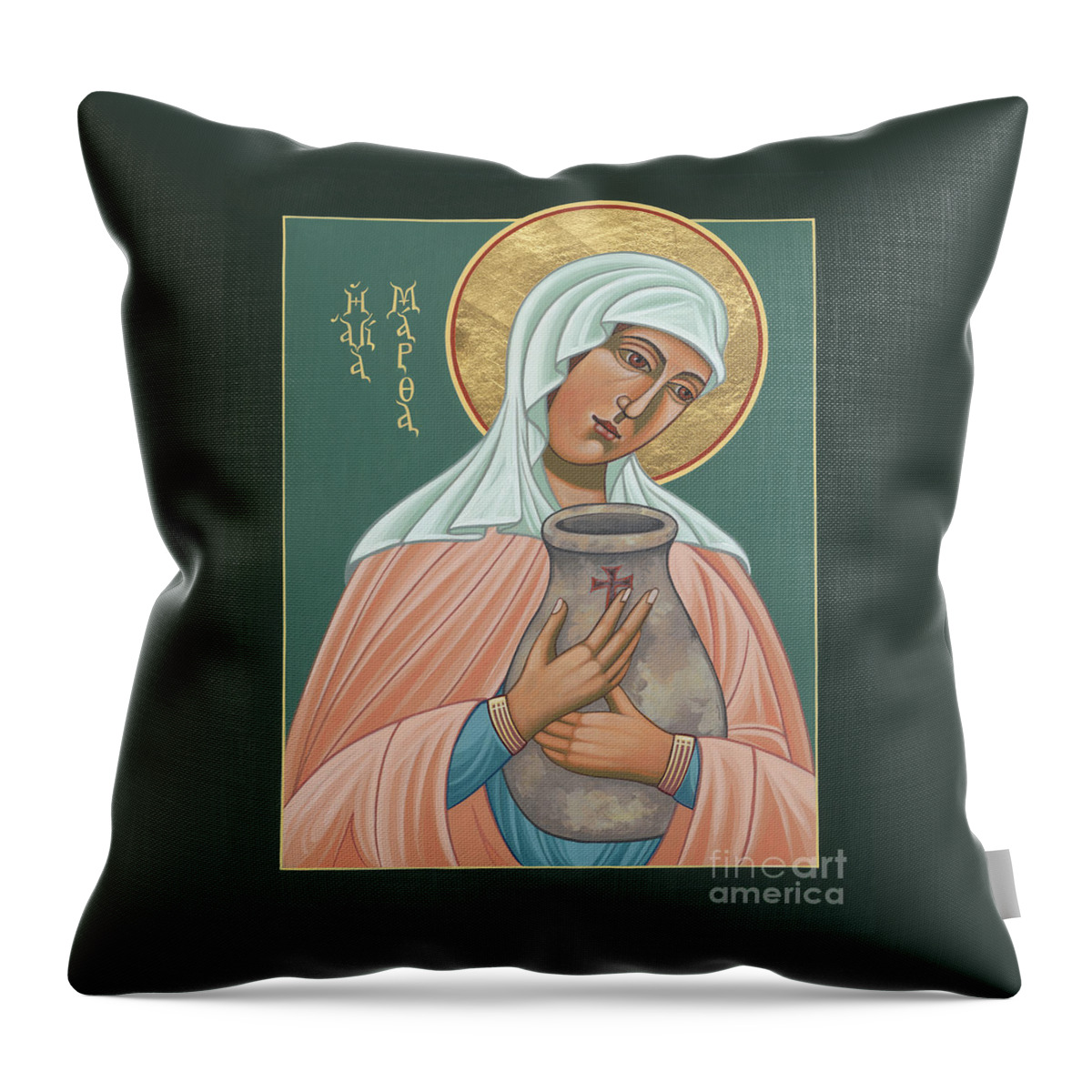 St Martha Of Bethany Throw Pillow featuring the painting St Martha of Bethany by William Hart McNichols