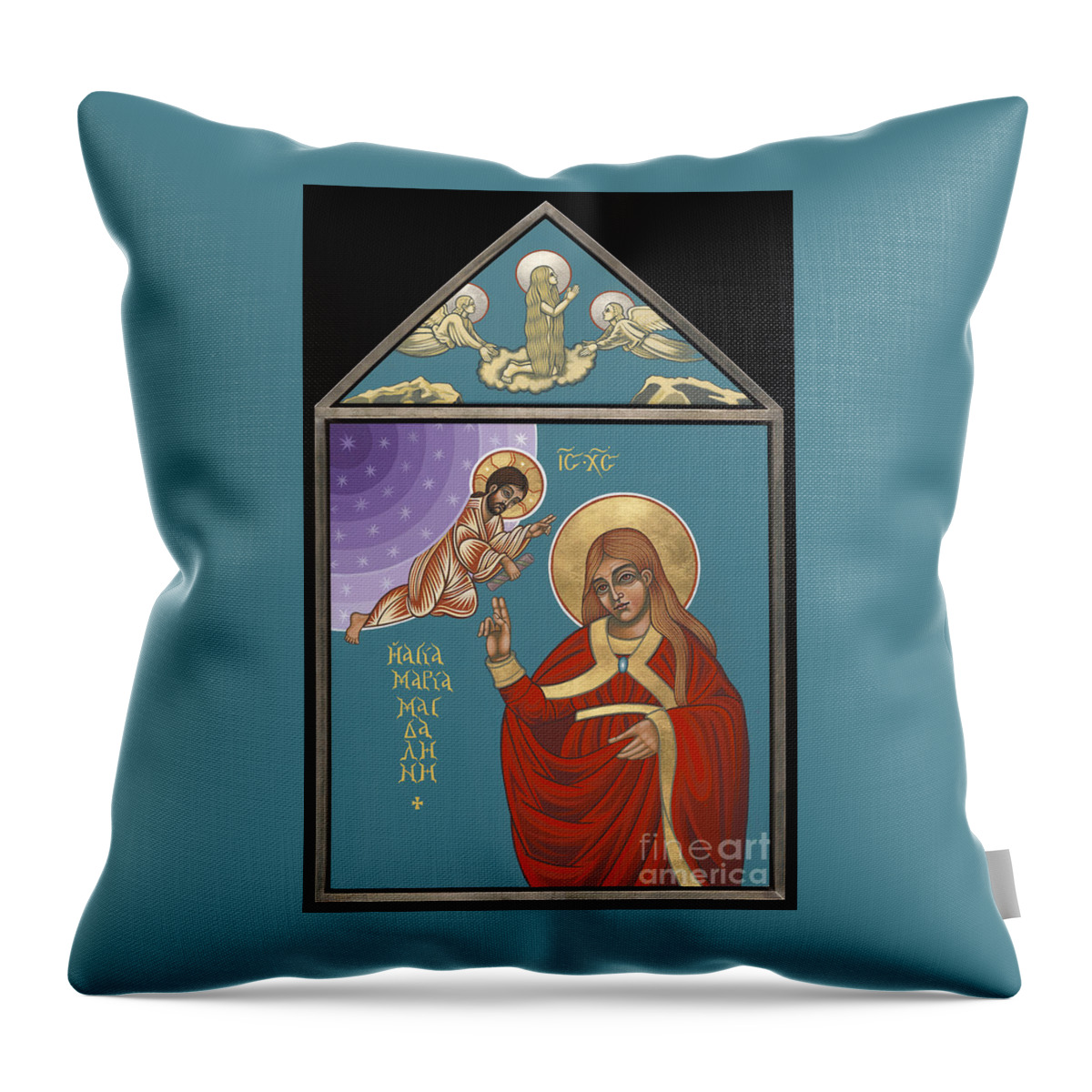 St Mary Magdalen Throw Pillow featuring the painting St Mary Magdalen Contemplative of Contemplatives 203 by William Hart McNichols