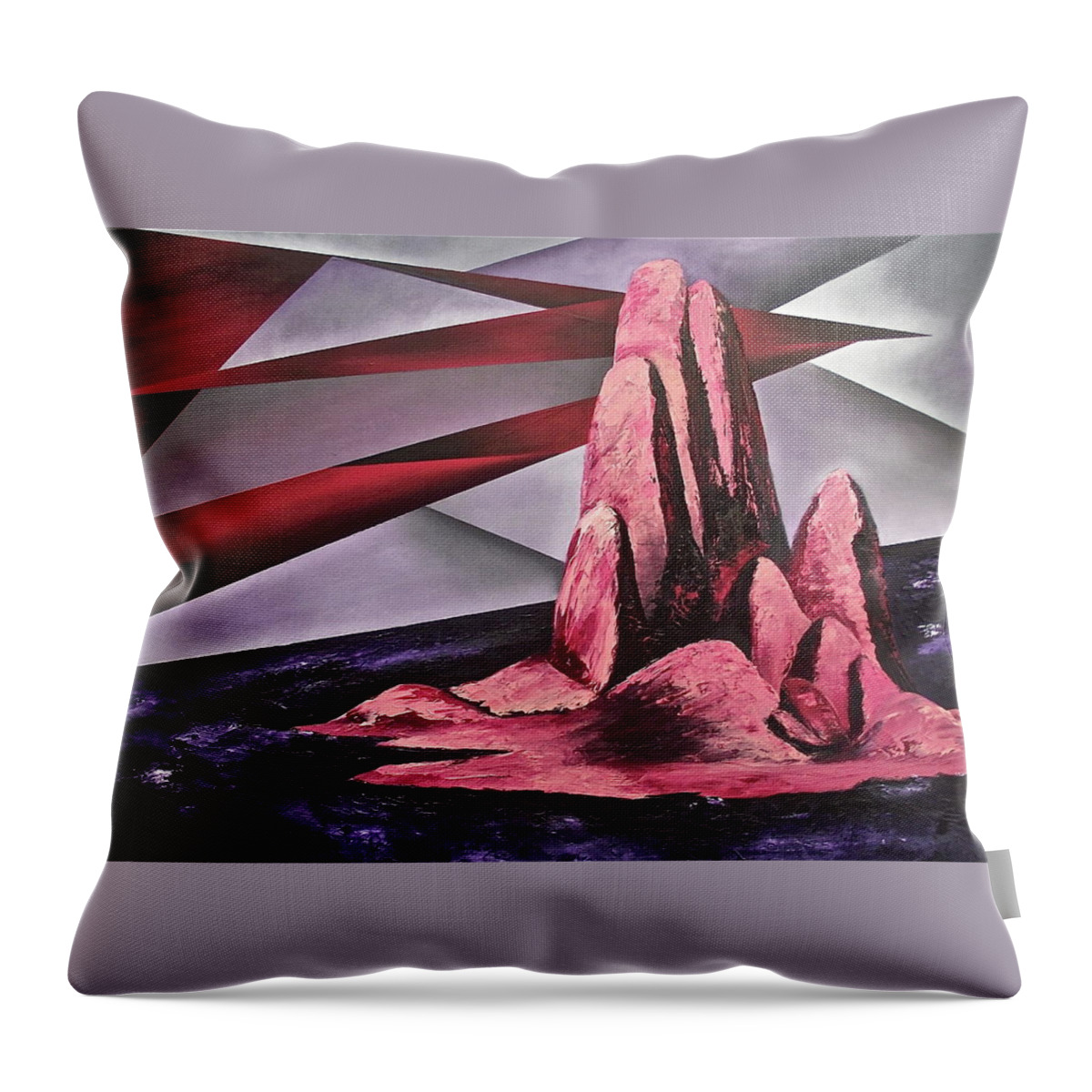  Throw Pillow featuring the painting Standing Still by Ara Elena