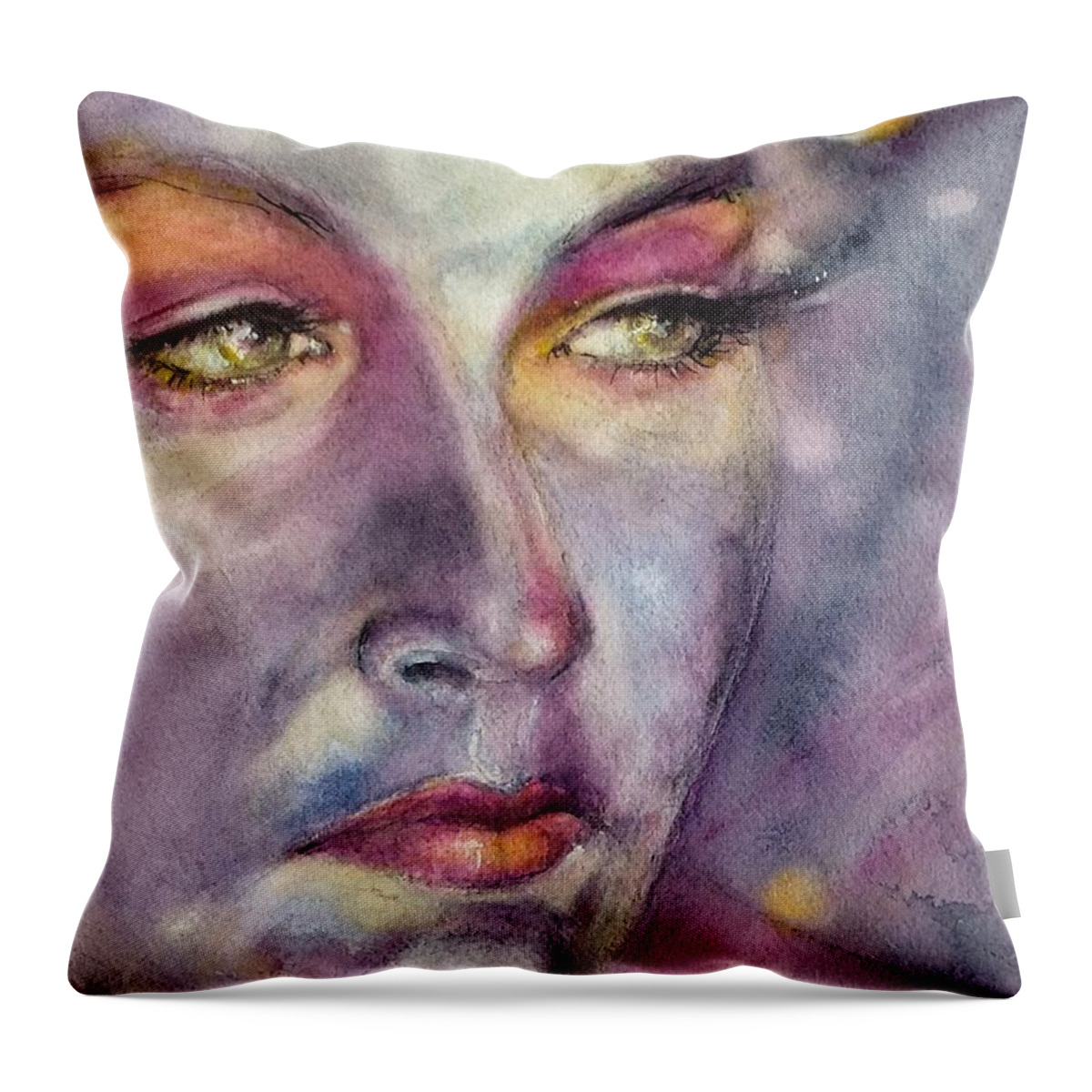 Portrait Throw Pillow featuring the painting Star Gazer by Judith Levins