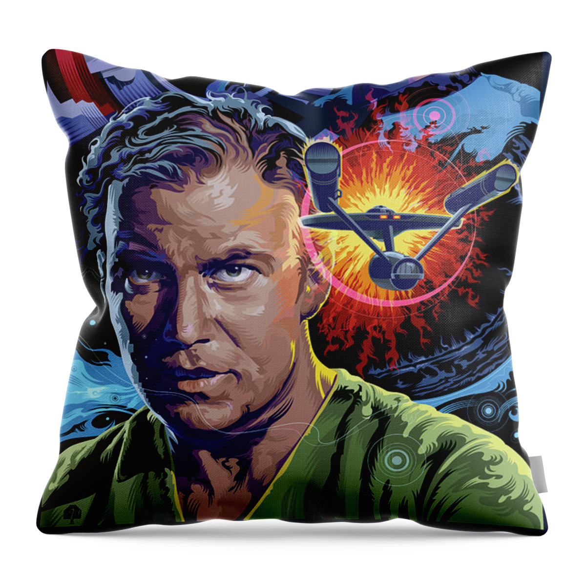 Sci-fi Portrait Collection Throw Pillow featuring the digital art Star Trek Doomsday Machine by Garth Glazier