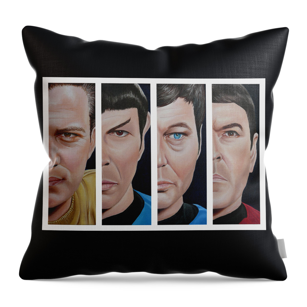 Star Trek Throw Pillow featuring the painting Star Trek Set One by Vic Ritchey