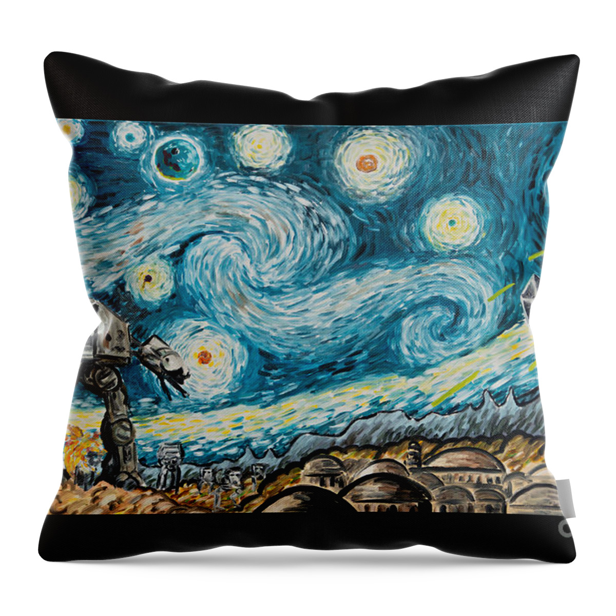 Star Wars Starry Night Throw Pillow by James Holko - Fine Art America