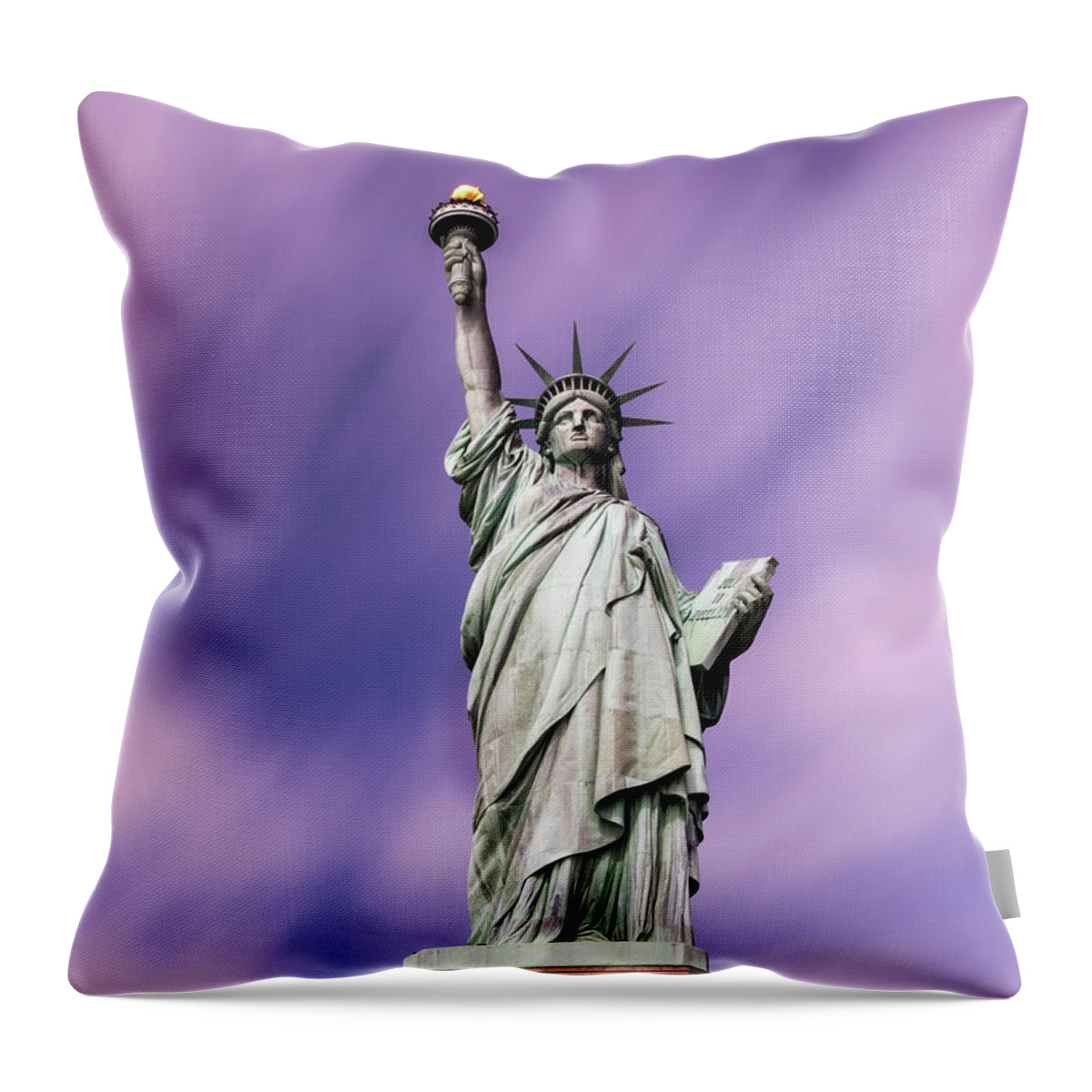 Statue Throw Pillow featuring the photograph Statue of Liberty by Jaime Mercado