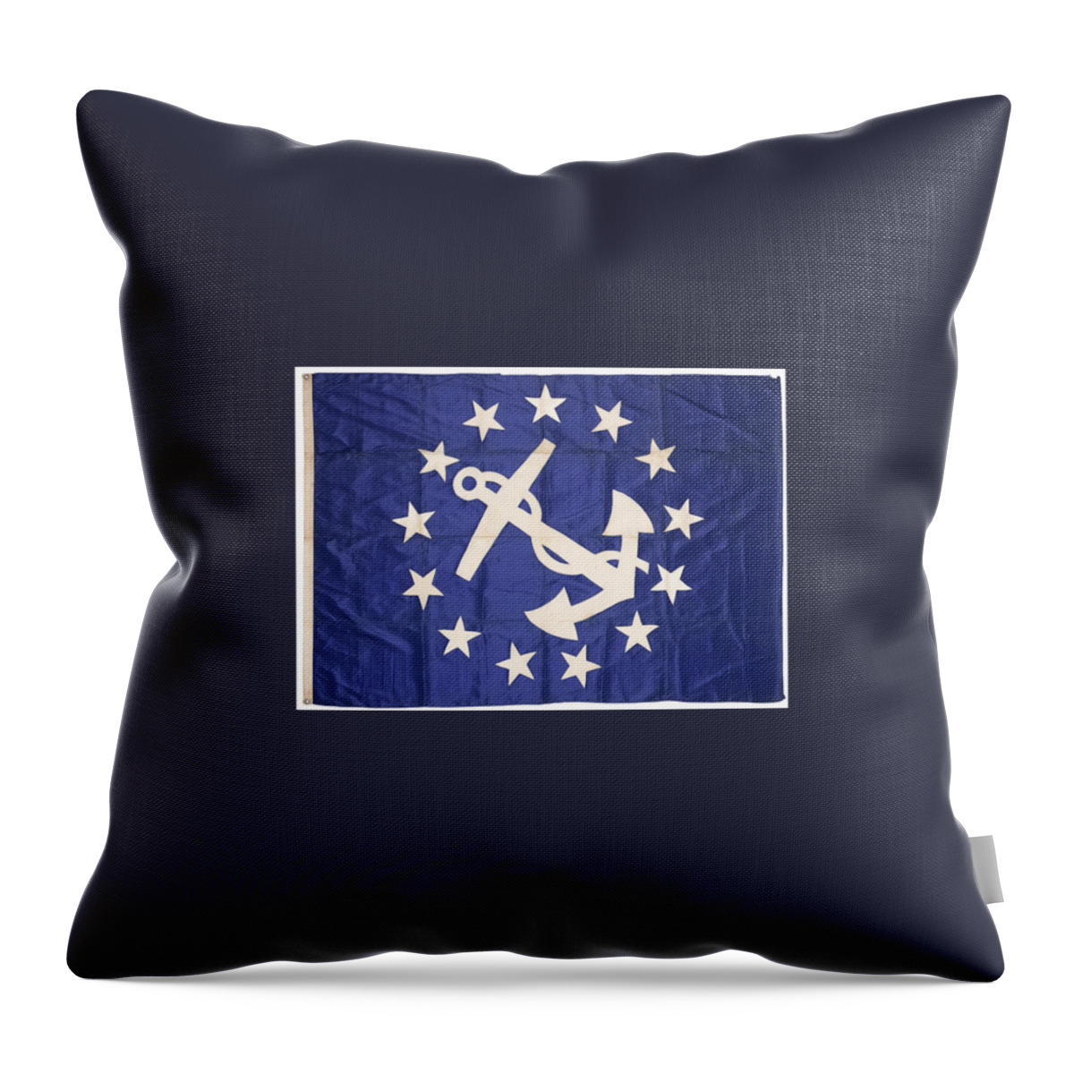 Flags From J.p. Morgan's Steam Yacht(s) Corsair 3 Throw Pillow featuring the painting Steam Yacht by MotionAge Designs