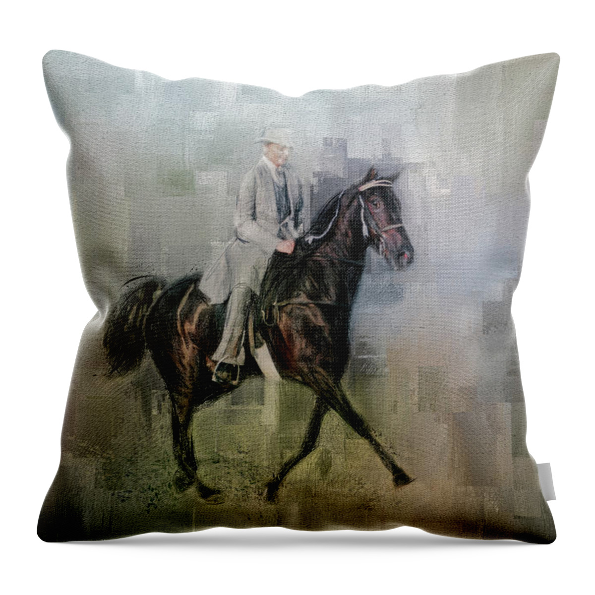 Jai Johnson Throw Pillow featuring the painting Stepping Out Tennessee Walking Horse Art by Jai Johnson